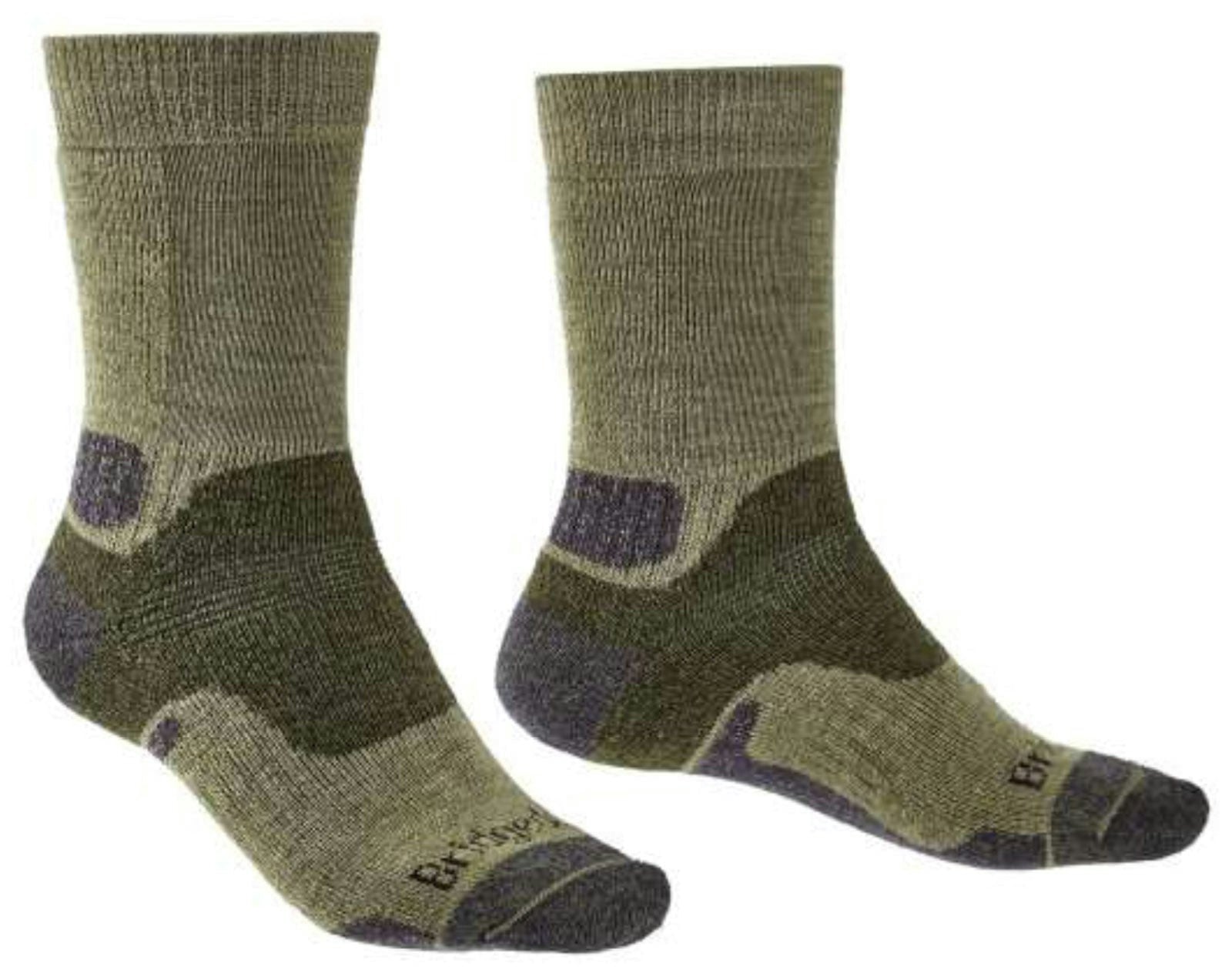Bridgedale Men's Green Socks Midweight Merino Performance Hiking Socks {Br-710169} - Olive - Medium