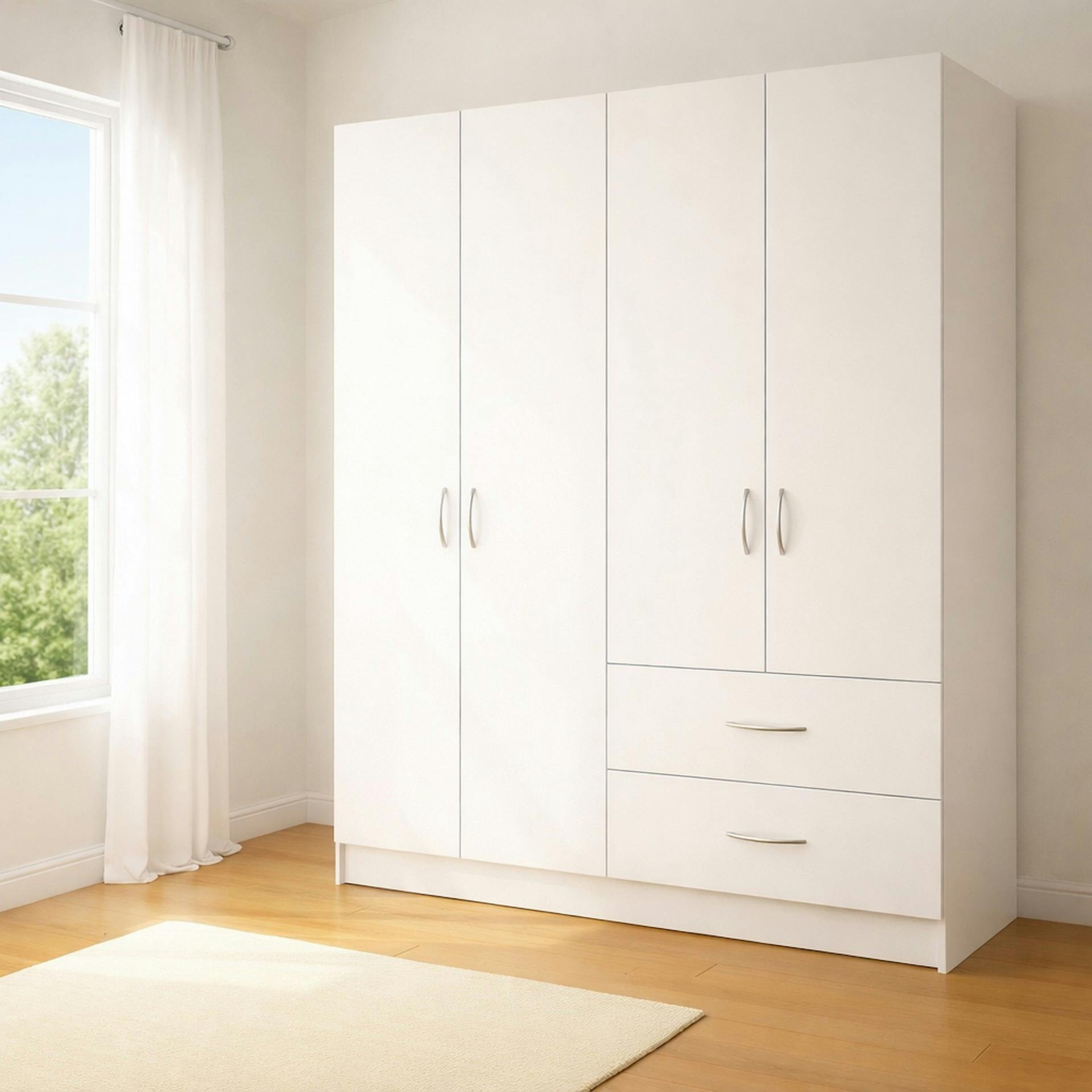 Tj's Furniture White Venice 4 Door - 160Cm