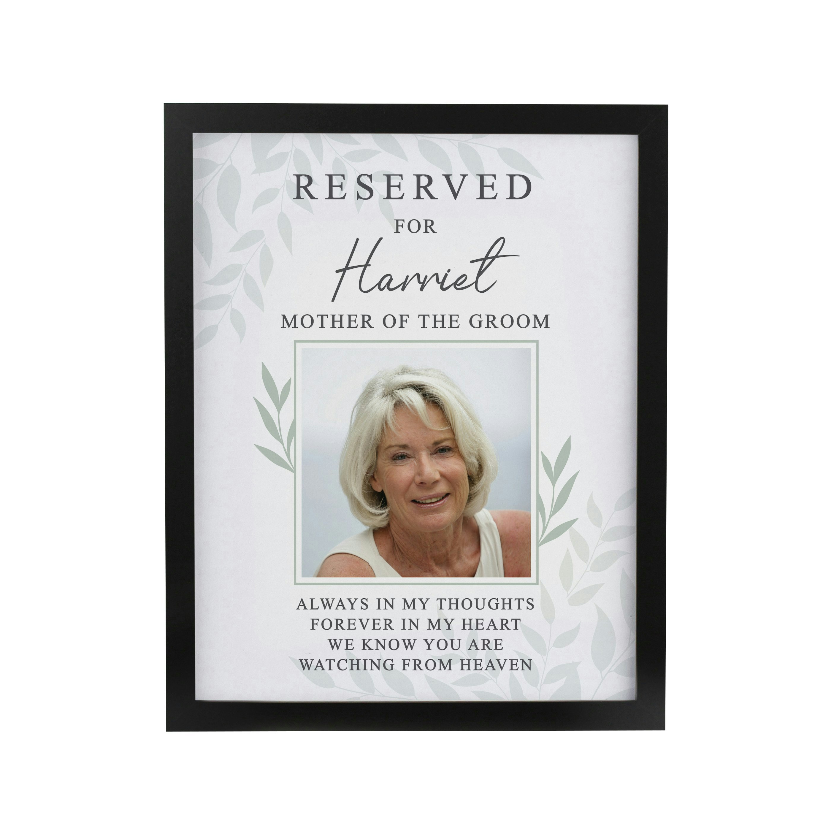 Personalised Memento Company Black Personalised Reserved For Photo Upload Poster Frame