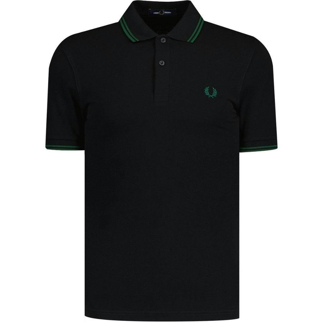 Fred Perry Men's Black Double Tipped Collar Polo Shirt - Xs, Xs - 100% Cotton