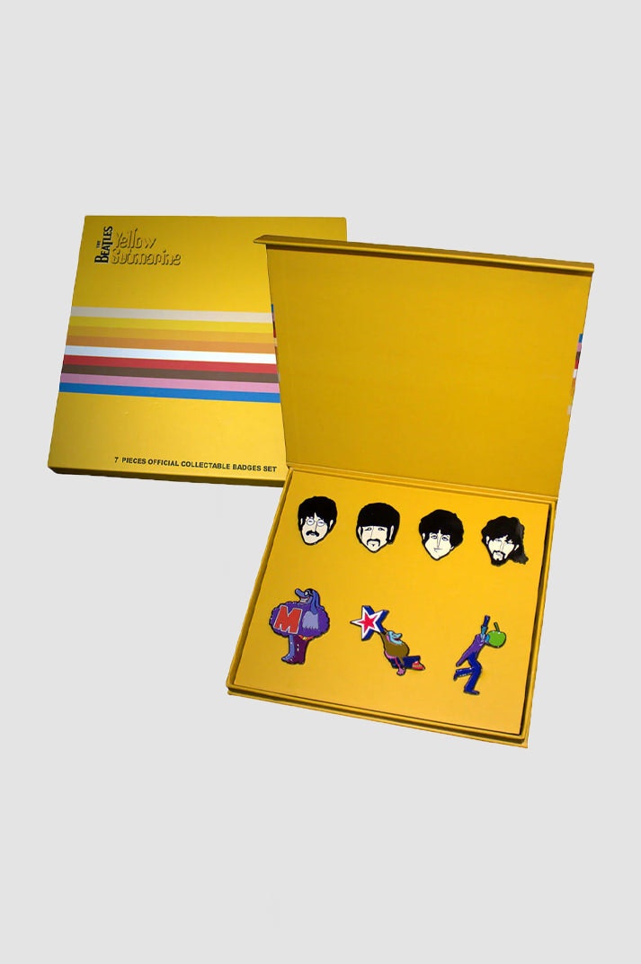 Paradiso Clothing Yellow The Beatles Submarine Characters Boxed Pin Badge Set