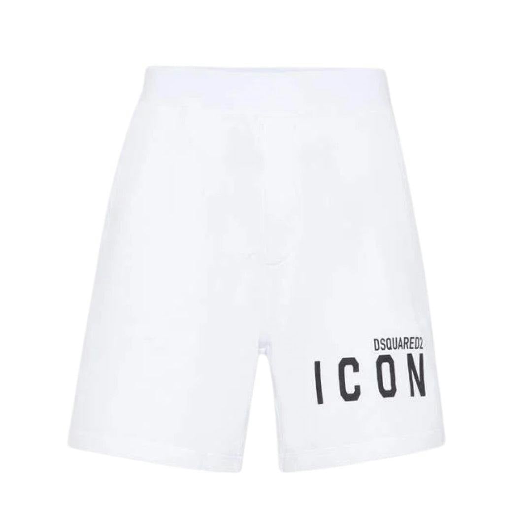 Dsquared2 Men's White Icon Logo Shorts - M - 98% Cotton/2% Elastane