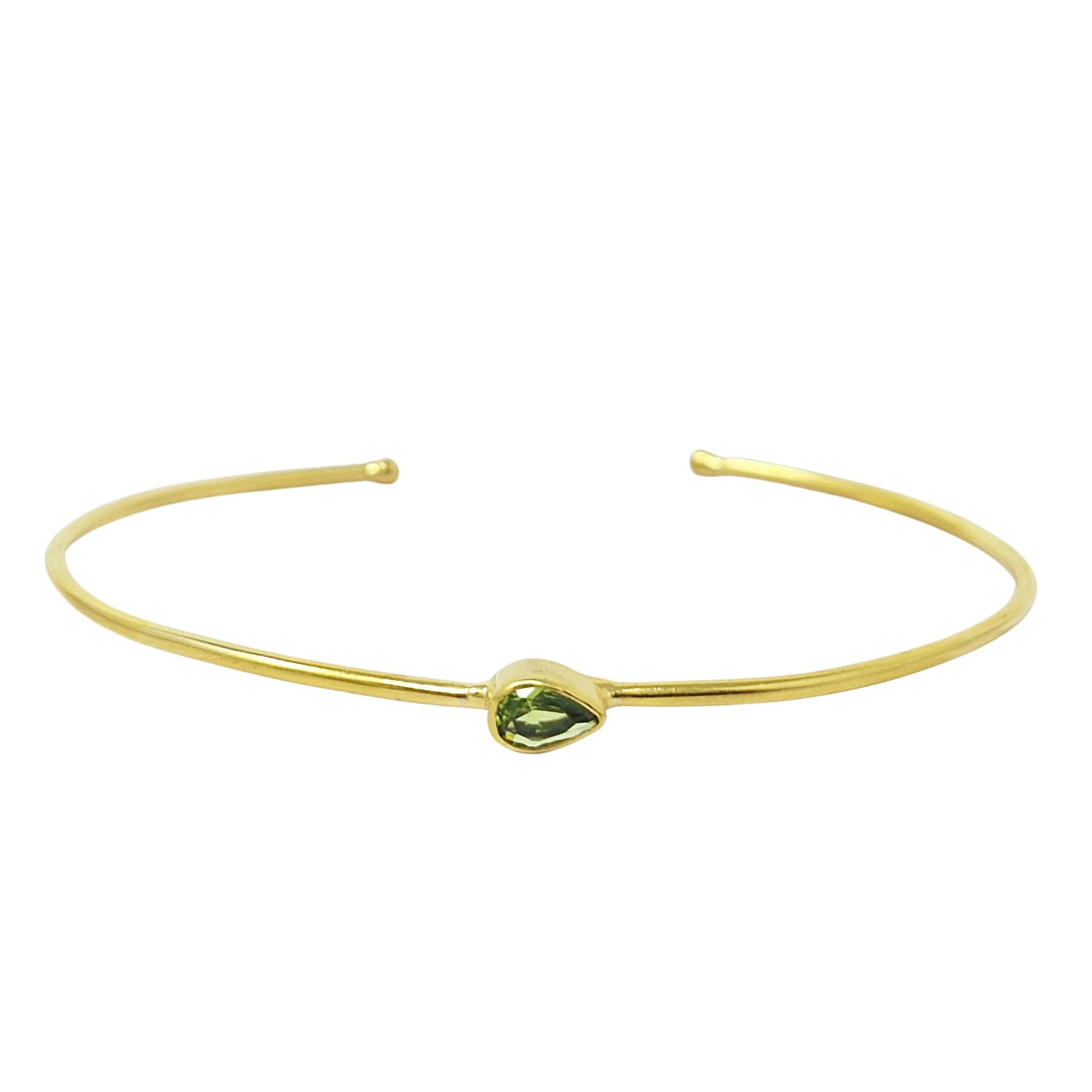 Harfi Gold Peridot August Birthstone Plated Bangle