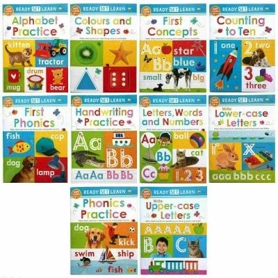 Make Believe Ideas Wipe Clean Ready Set Learn 10 Early Learning Books - Phonics, Alphabets, Numbers, Letters & More