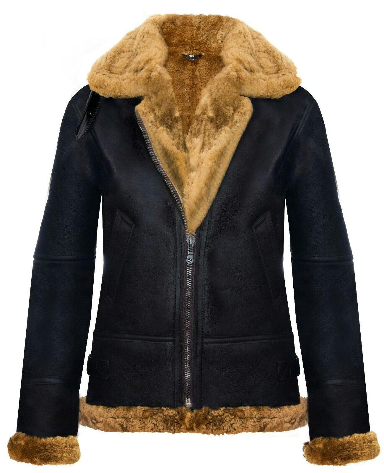Infinity Leather Women's Brown Hooded Sheepskin Flying Leather Jacket-Palermo - Ginger - Uk 5XL/24 | Eu 50 | Us 20