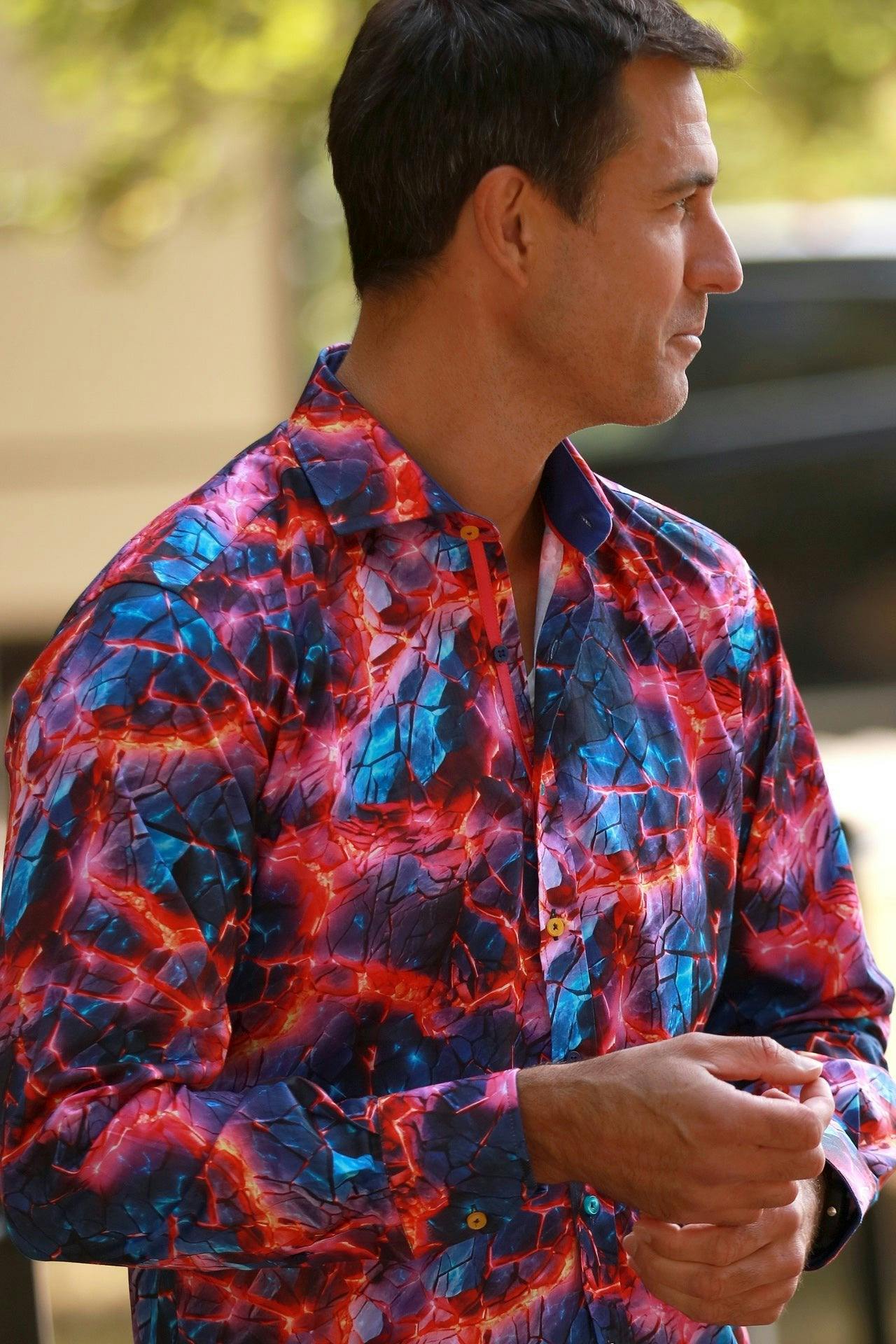 Claudio Lugli Neon Rock Print Shirt - 3XL