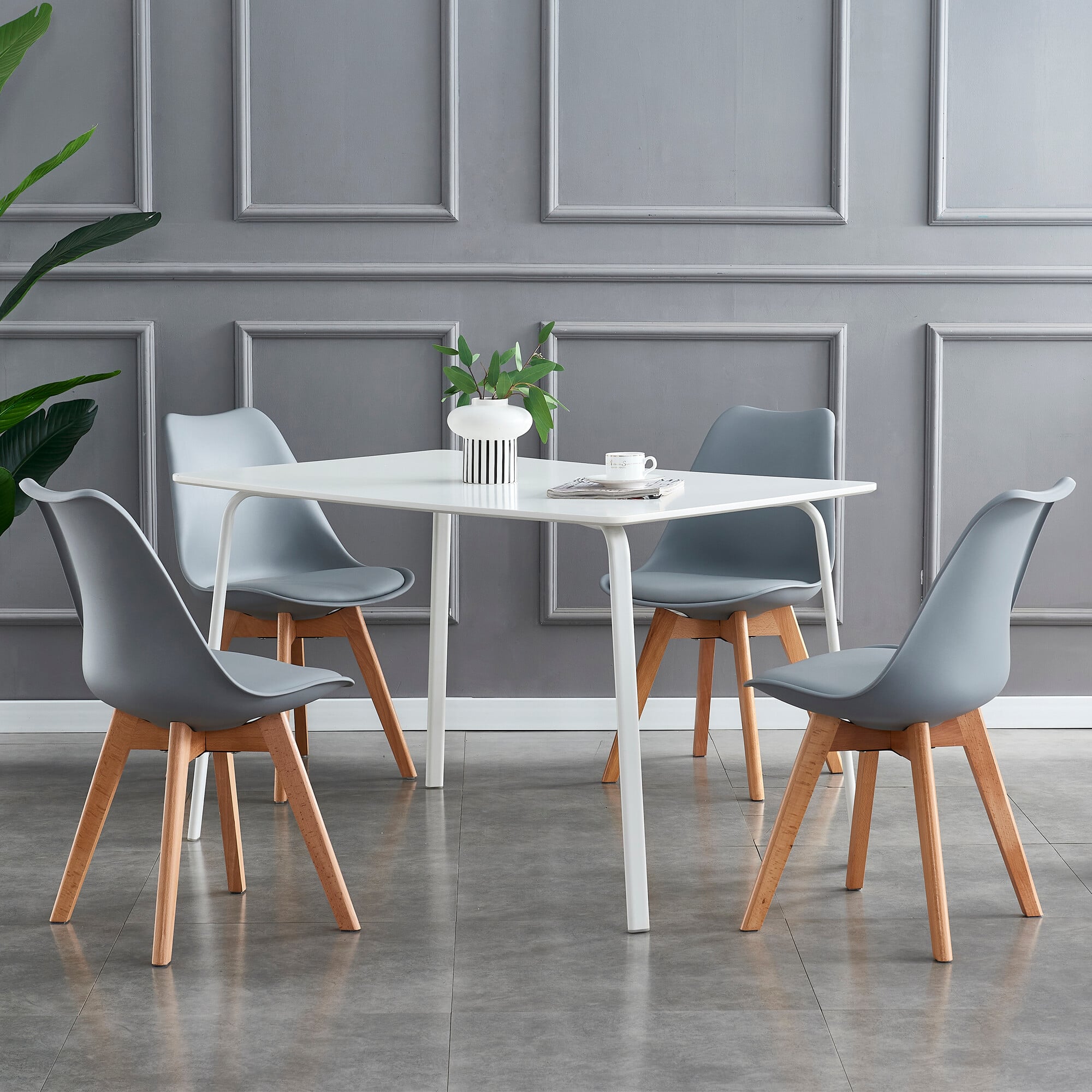 Wilko Grey Padded Dining Chairs Set of 4 - Image 2