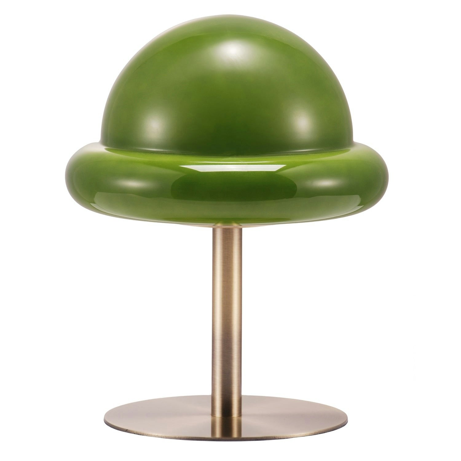 Rackhams Green Traditional Antique Brass Bankers Desk Lamp With Mushroom Glass Shade
