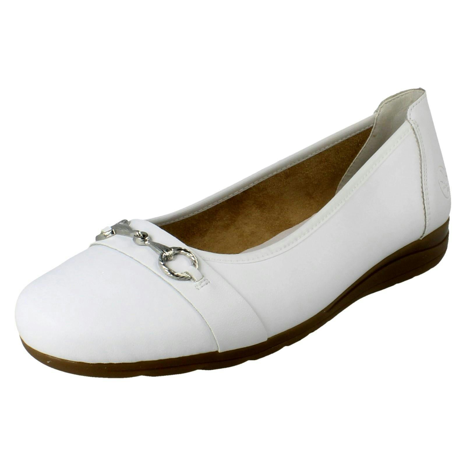 Rieker Women's White Slip On Ballet Pumps L9360 - Uk 6.5