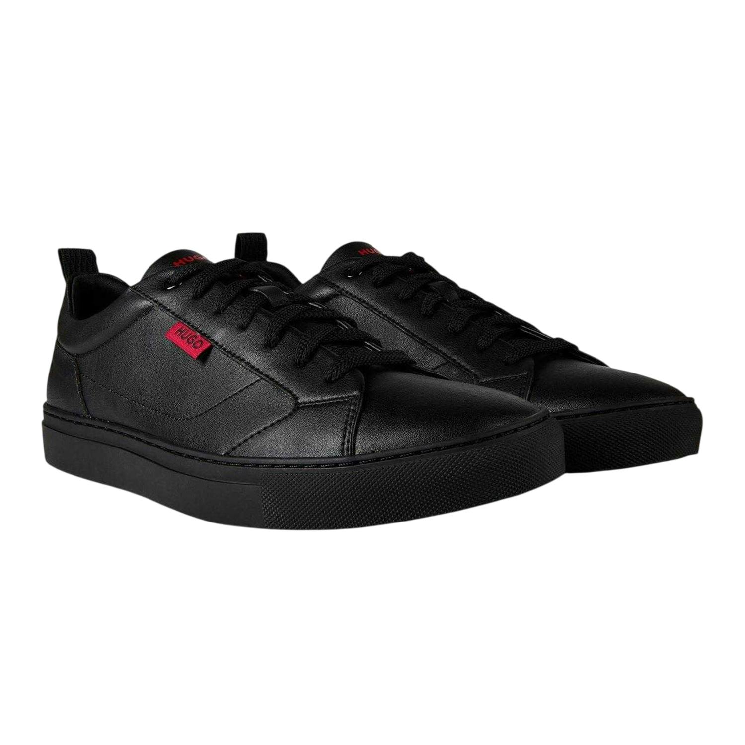 Hugo Men's Black Leather Tennis Trainers - 11 Uk - 100% Mixed