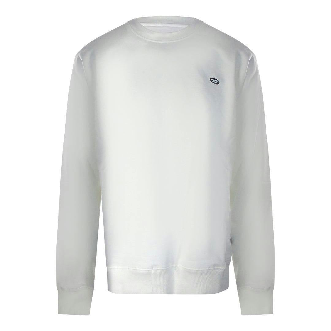 Diesel Men's White Logo Sweatshirt - Xl - 100% Cotton