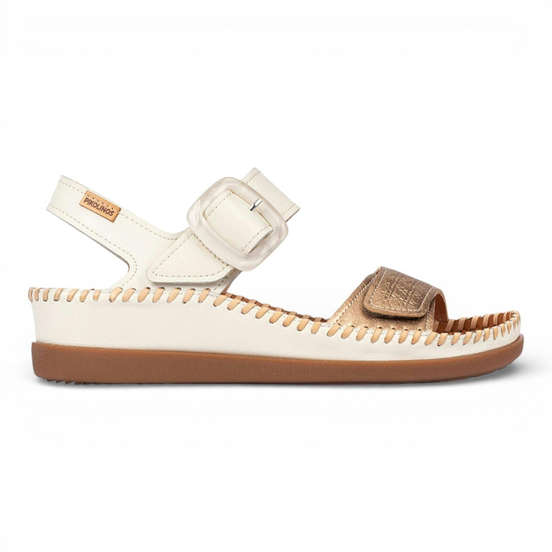 Pikolinos Women's White Leather Lightweight Summer Wedge Sandals - Cadaques - Uk 7 | Eu 40 | Us 9-9.5