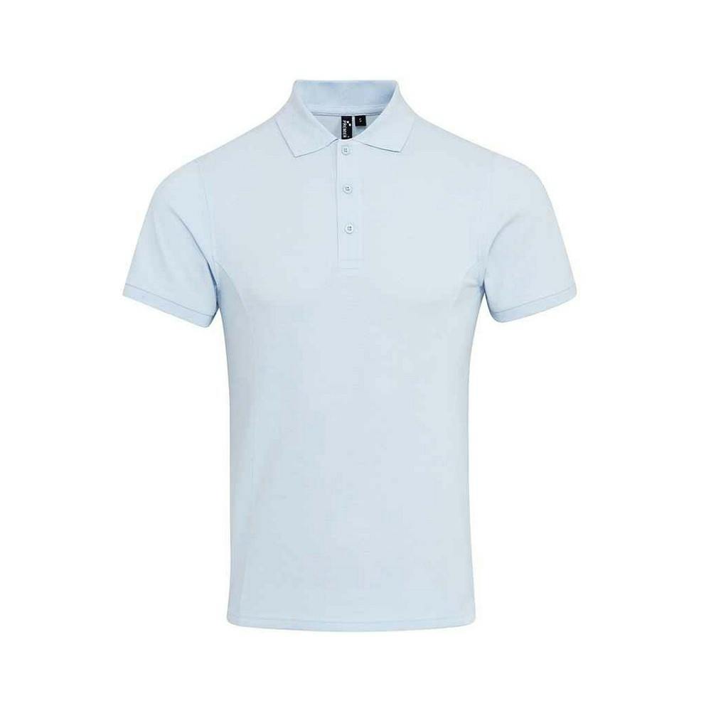 Premier (M, Light Blue) Mens Coolchecker Plus Piqu Polo Shirt - Image 3