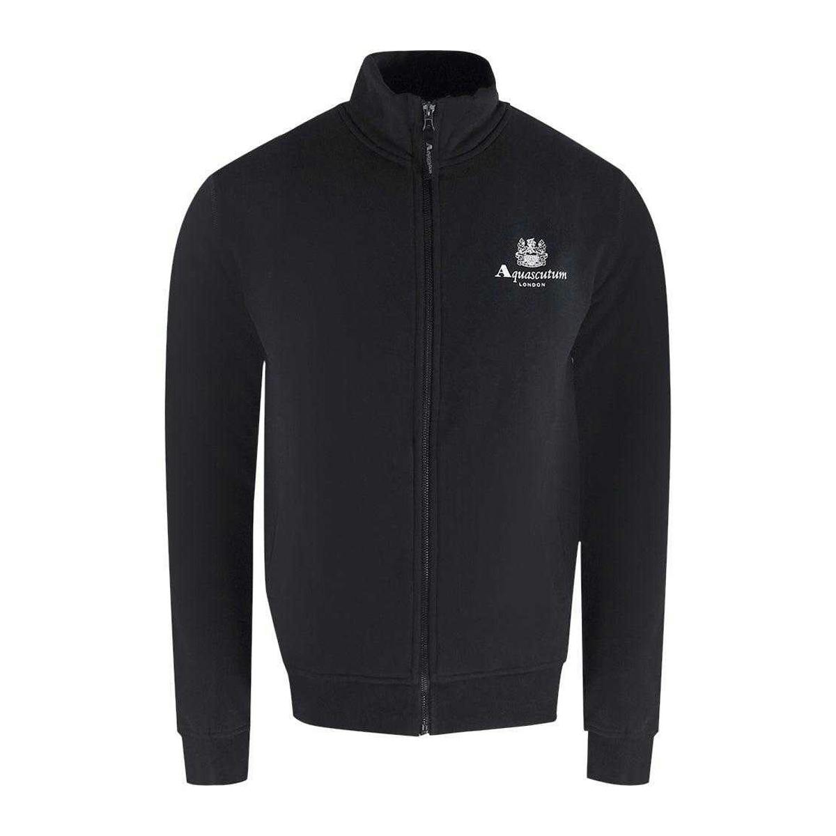 Aquascutum Unisex Black Adult Full Zip Active Sweatshirt - L - 100% Cotton