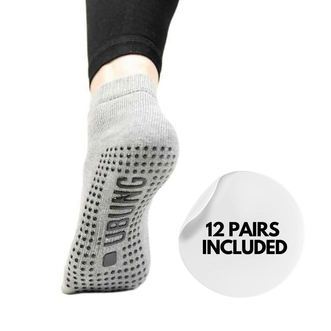 Ubung Women's Grey Yoga Psysk701 Pack Of 12 Size 4.5-9 Uk Size - Cotton Blend - 4.5-9
