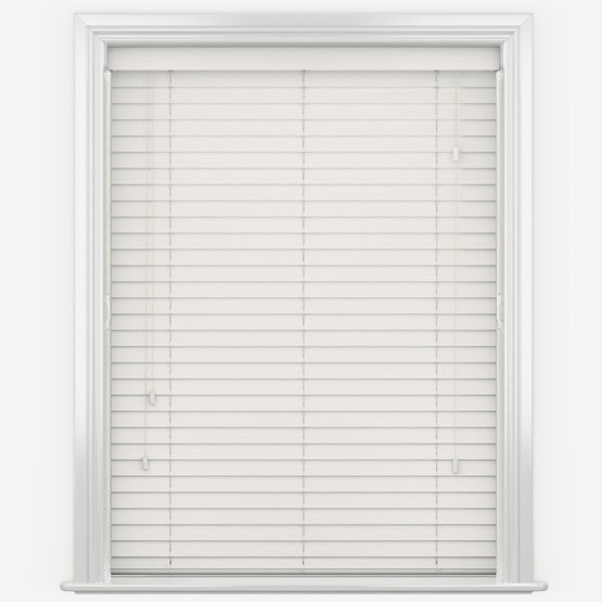 Rackhams White/Grain Misty Faux Wood Fine Venetian Blinds With Strings - 190Cm