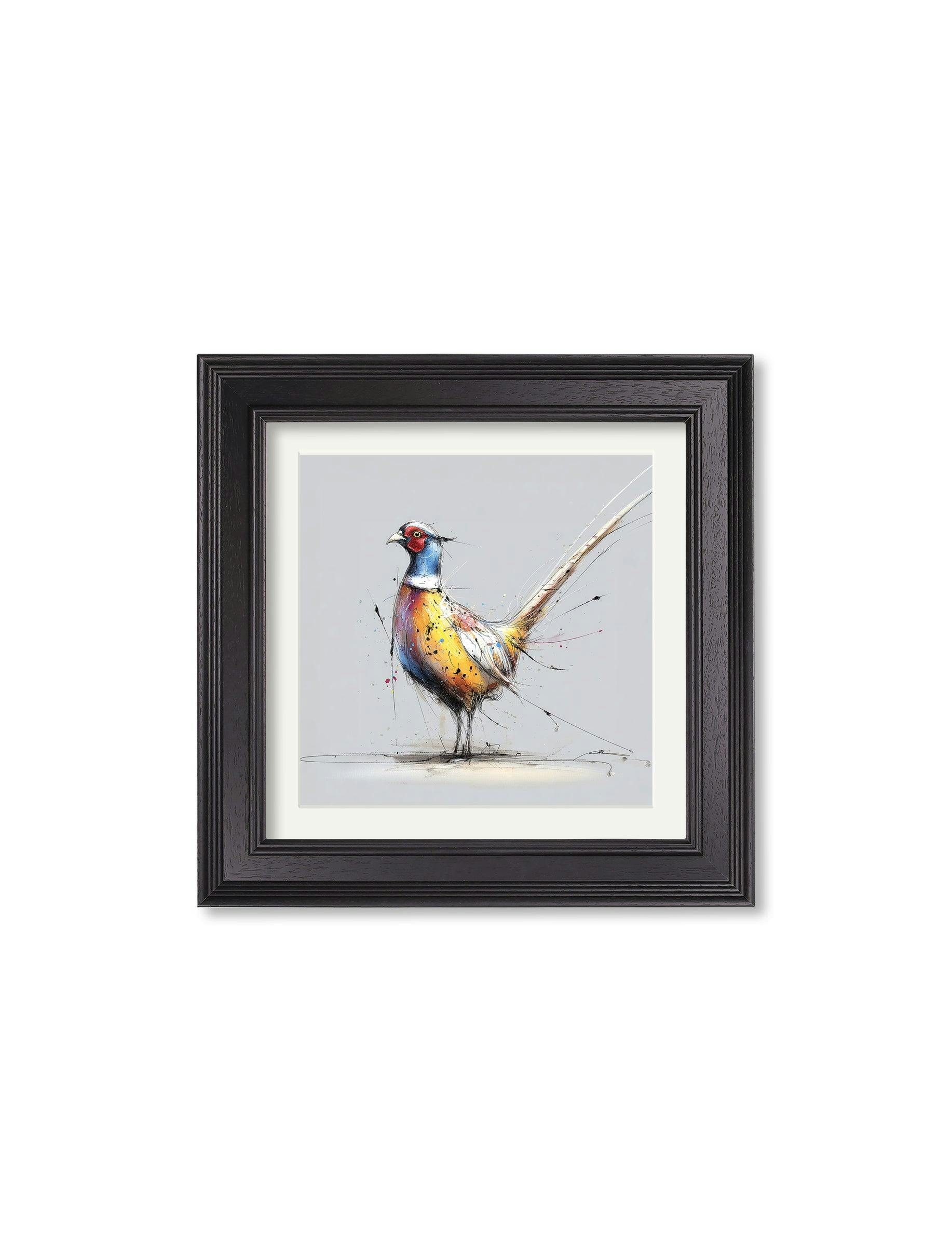 Rackhams Black Plump Pheasant Cosy Sketch - Hurstwood Square Frame - Plump Pheasant Cosy Sketch - 44 X 44 Cm