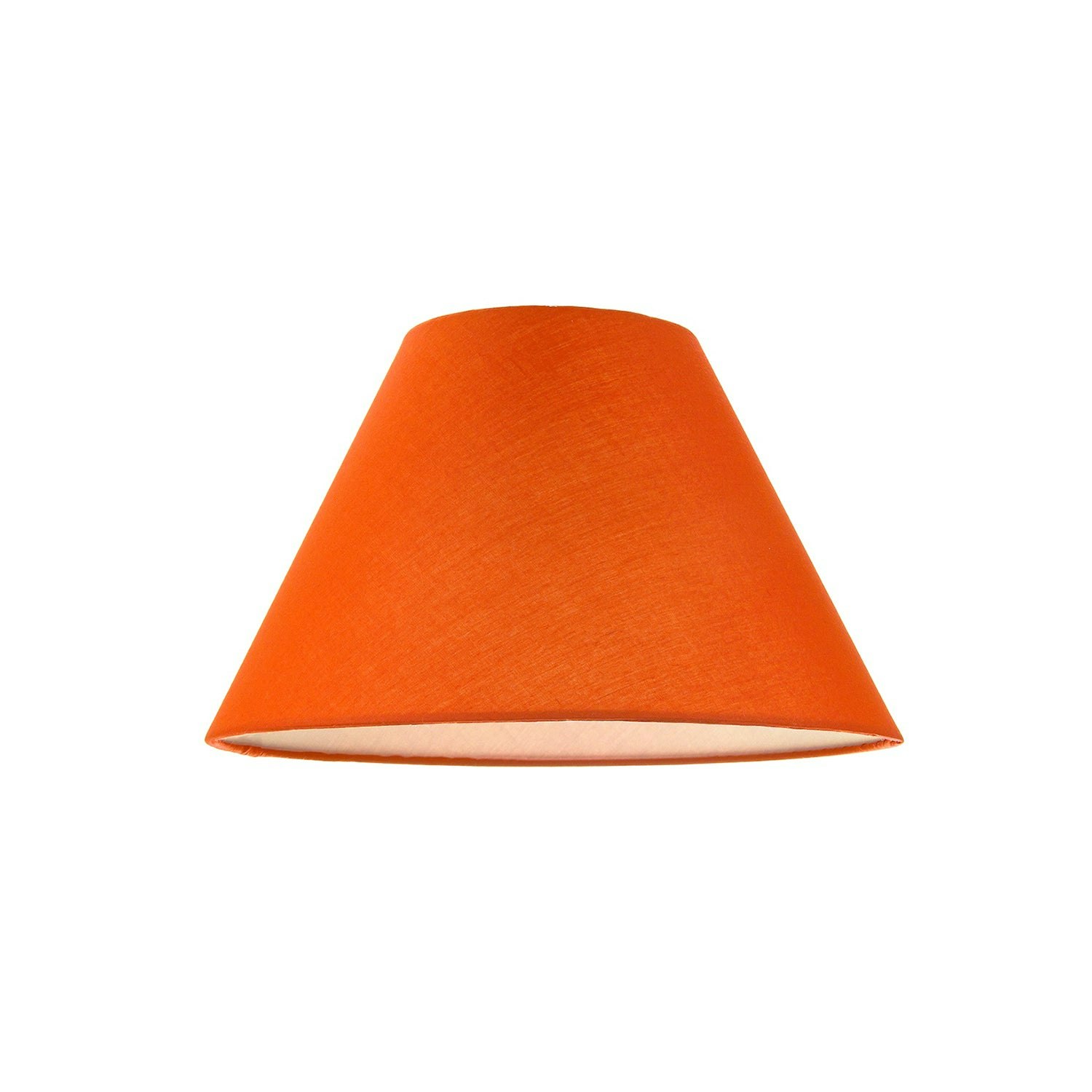 Happy Homewares Orange Traditional 8 Inch Vivid Cotton Fabric Coolie Lamp Shade