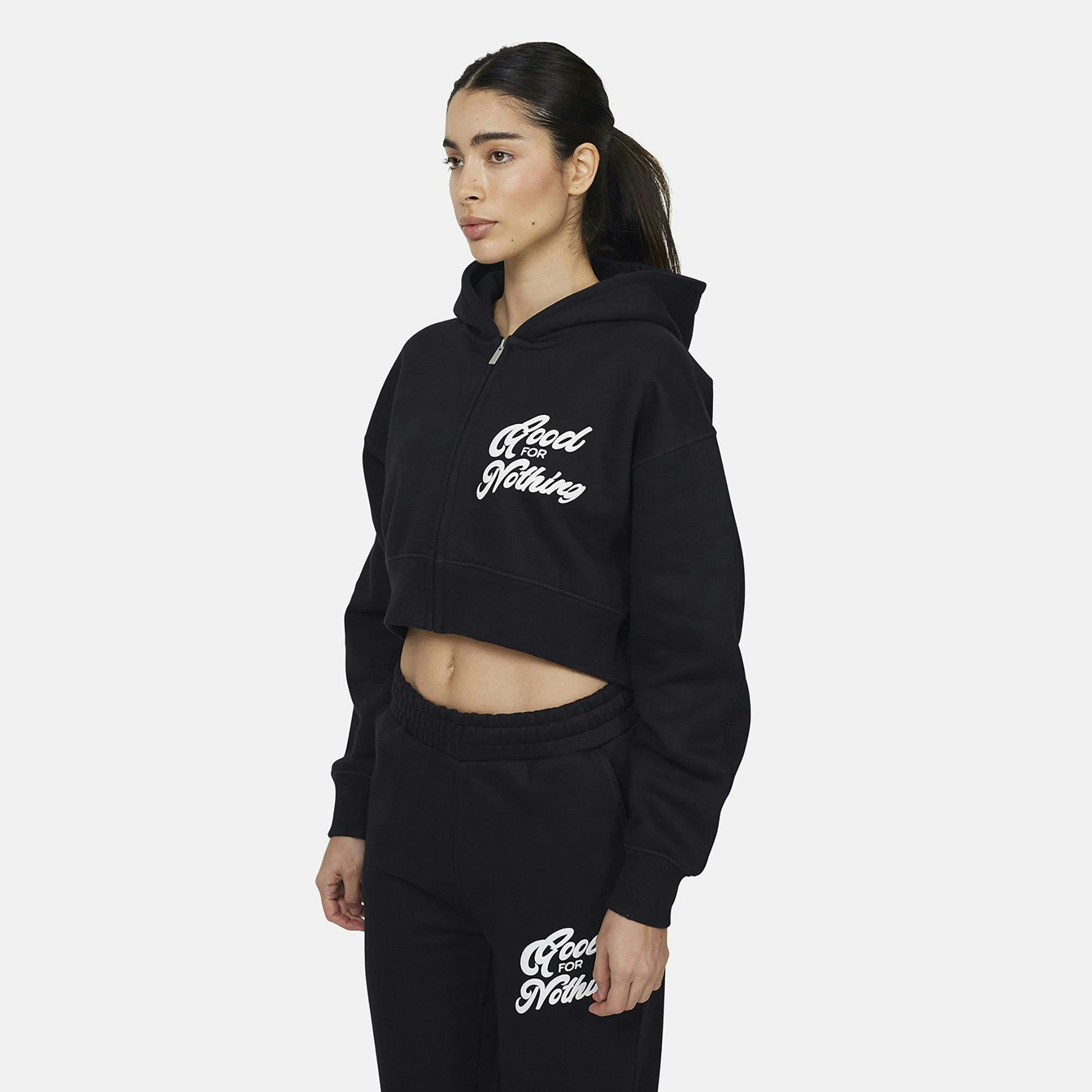 Good For Nothing Black Relaxed Hoodie - Xs
