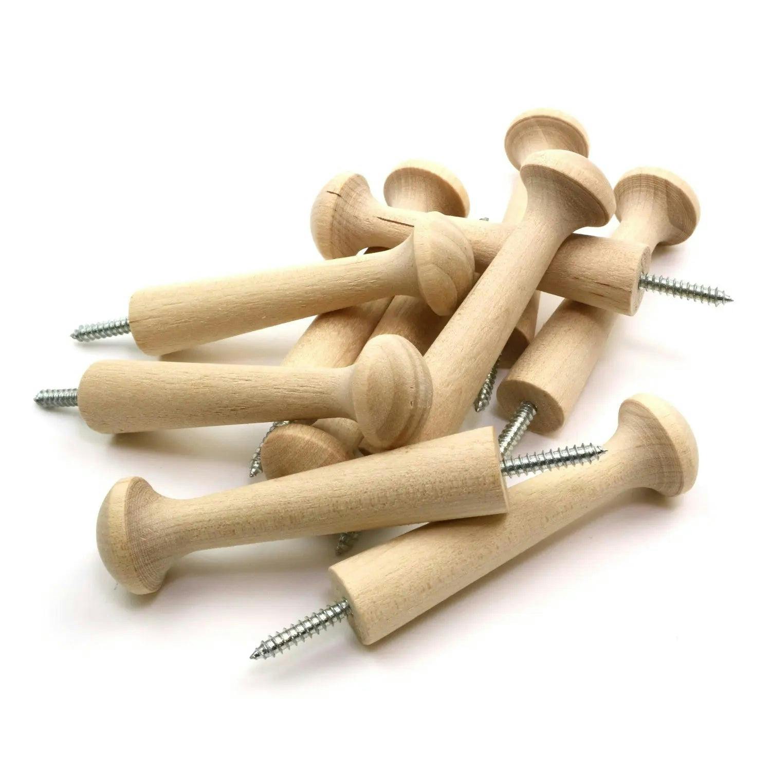 Oakcrafts Grain Birch Shaker Peg - Screw In Version 3.5" / 90Mm - Pack Of 10