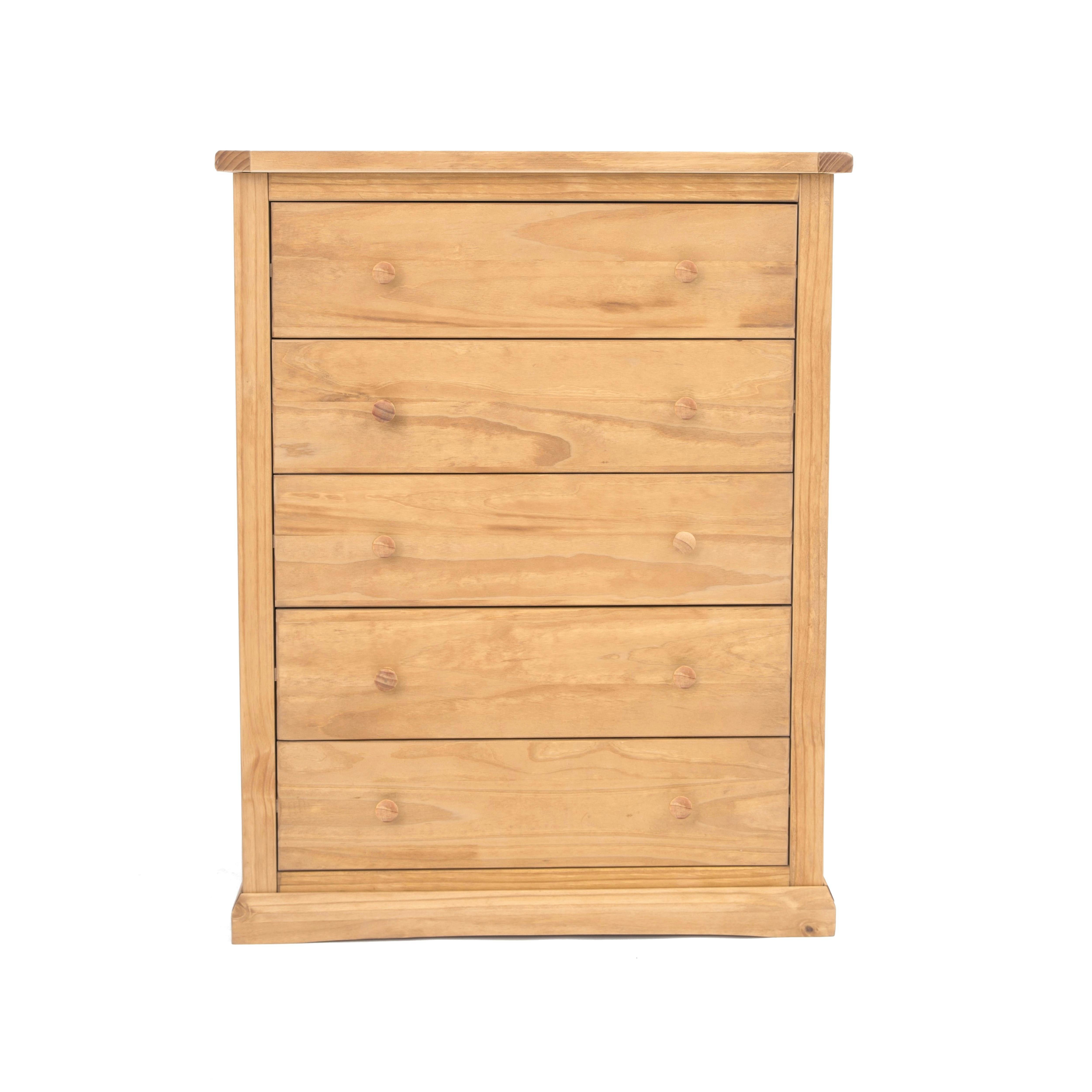 B&Q - Lucca 5 Drawer Chest Of Drawers Wood Knob - Image 3