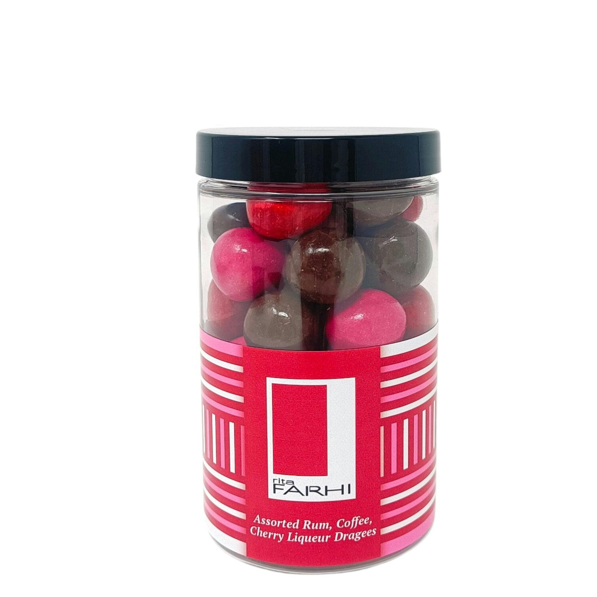 Rita Farhi Dark Assorted Rum, Coffee And Cherry Liqueur Dragees, Palm Oil Free, 300G