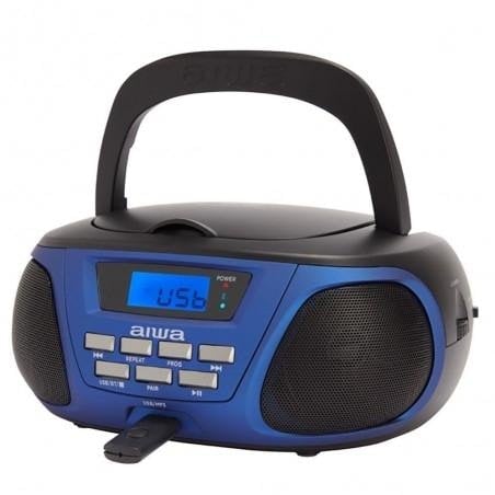 Aiwa Blue Bbtu-300 Boombox Portable Cd Radio
