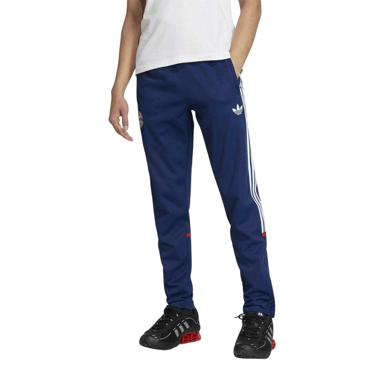 Adidas Men's Blue Fc Bayern Munich Slim Tracksuit Bottoms - Xxl - 52% Cotton/48% Polyester