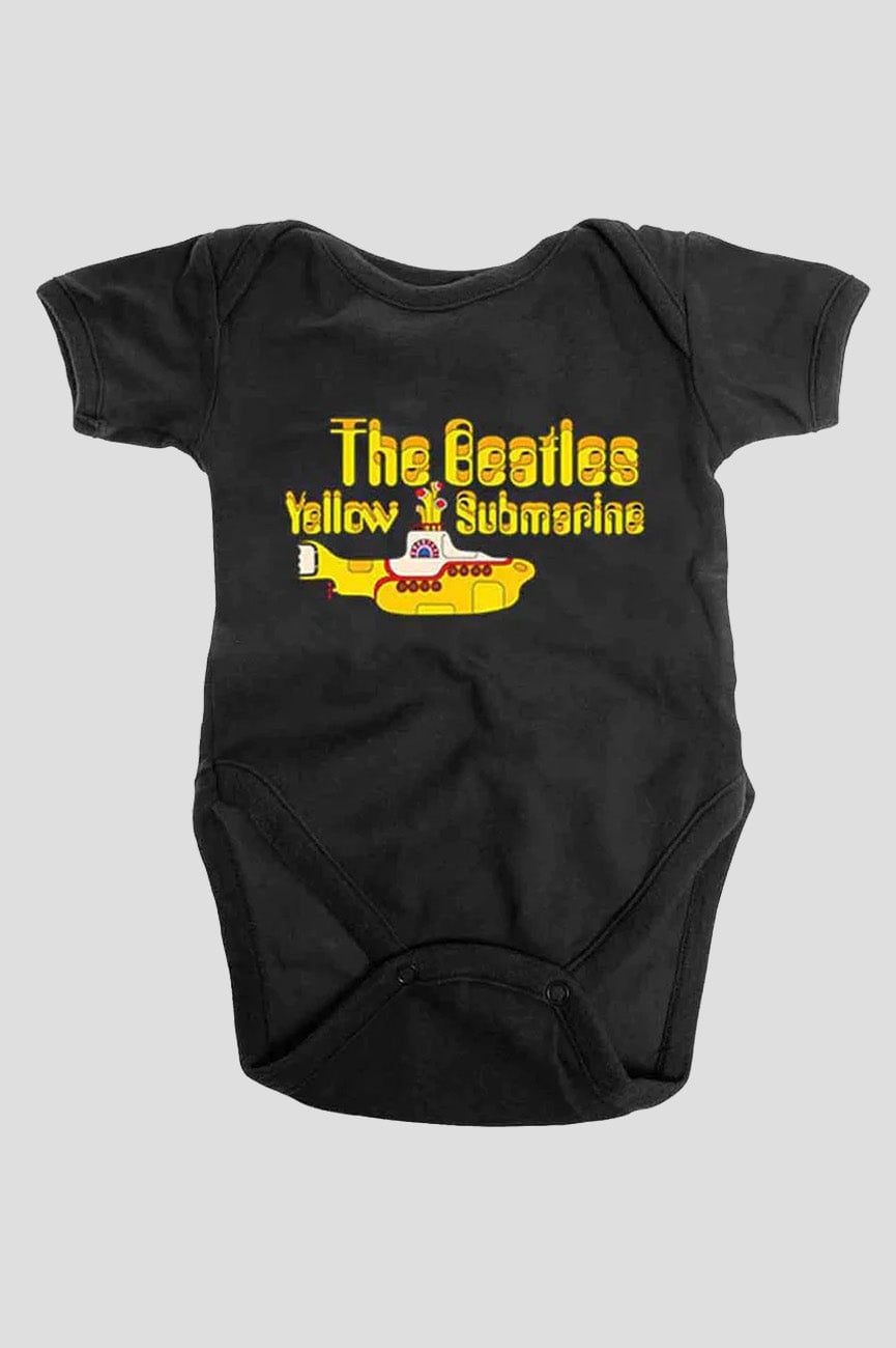 Paradiso Clothing Yellow The Beatles Submarine Logo Baby Grow - Small (3 - 6 Months)