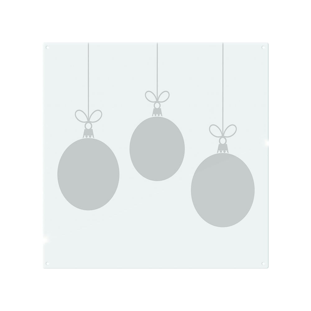 Rackhams Light Three Hanging Christmas Baubles Dining Splash Back - 60 X 60Cm