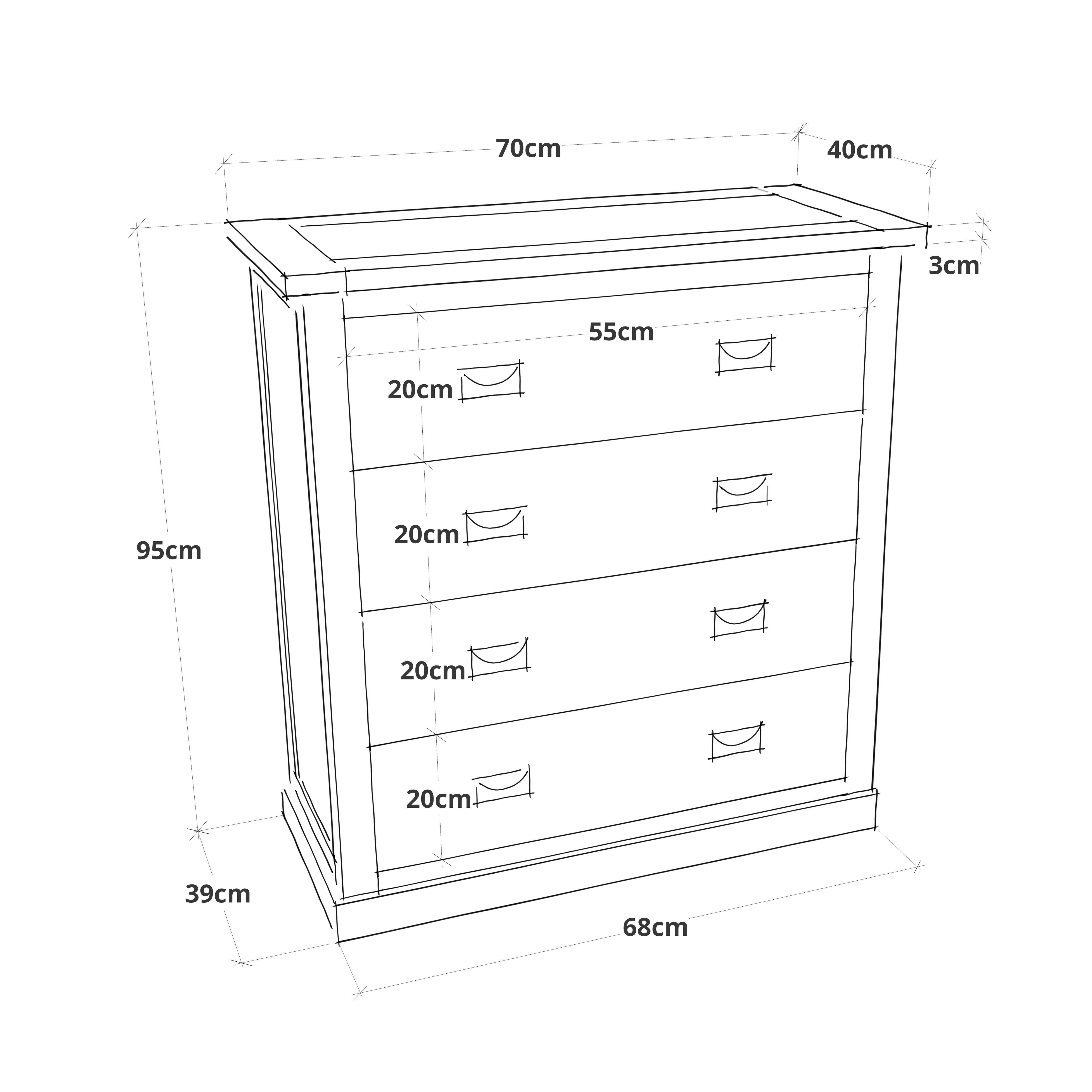 Cabinet Bits Lucca 5 Drawer Chest Of Drawers With Brass Drop Handle - Image 4