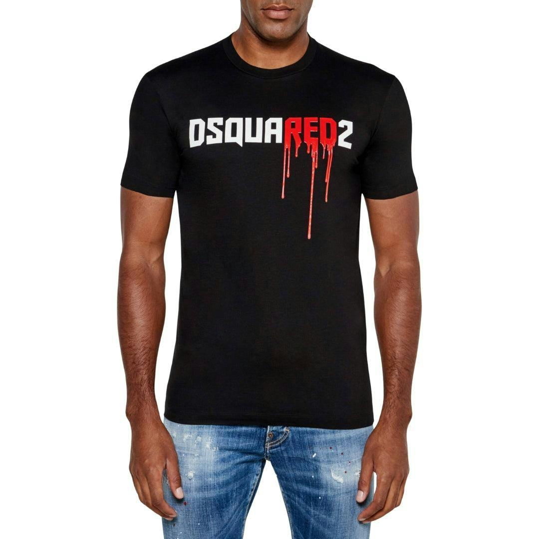 Dsquared2 Men's Red/Black Dsqua2 Bloody Logo T-Shirt - M - 100% Cotton
