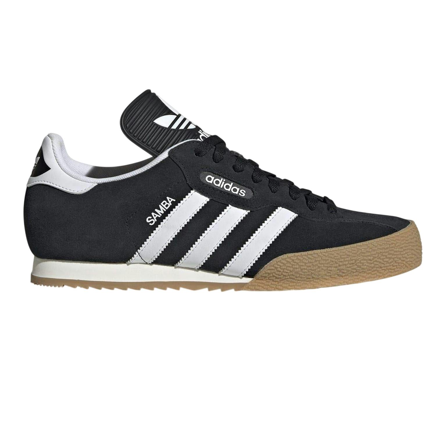 Adidas Boys Black/White Samba 3 Stripes Suede Trainers - 5 Uk - 100% Mixed