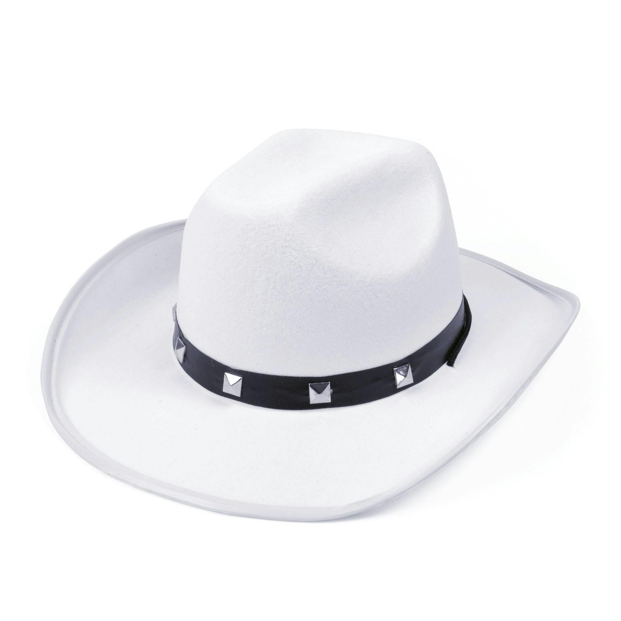 Bristol Novelty Unisex White Adults Studded Cowboy Hat - One Size
