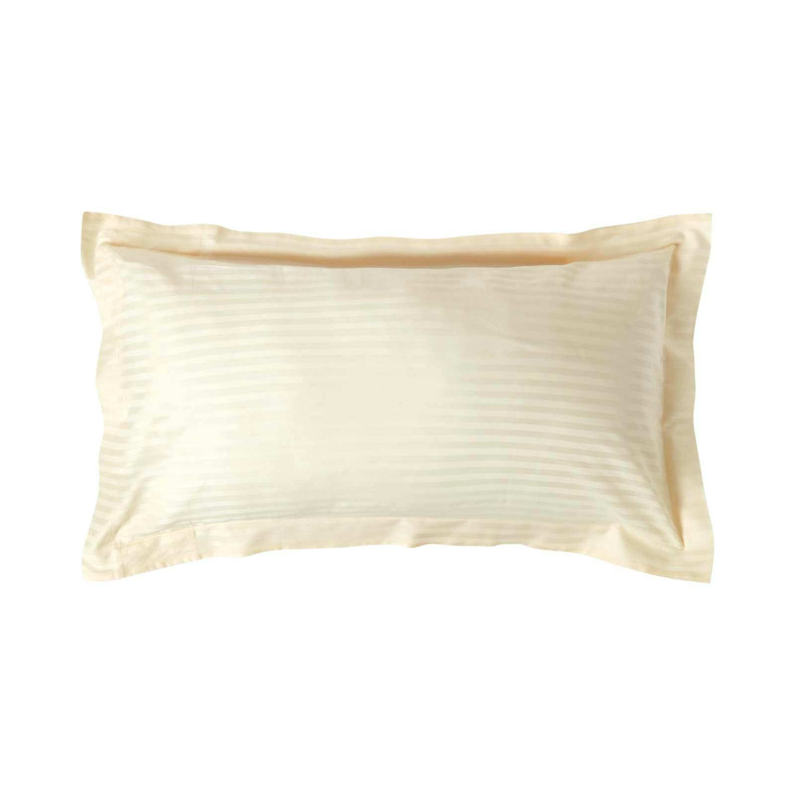 Rackhams Yellow Silky 330 Tc Egyptian Cotton Satin Stripe Oxford Pillowcase, King Size - Pastel