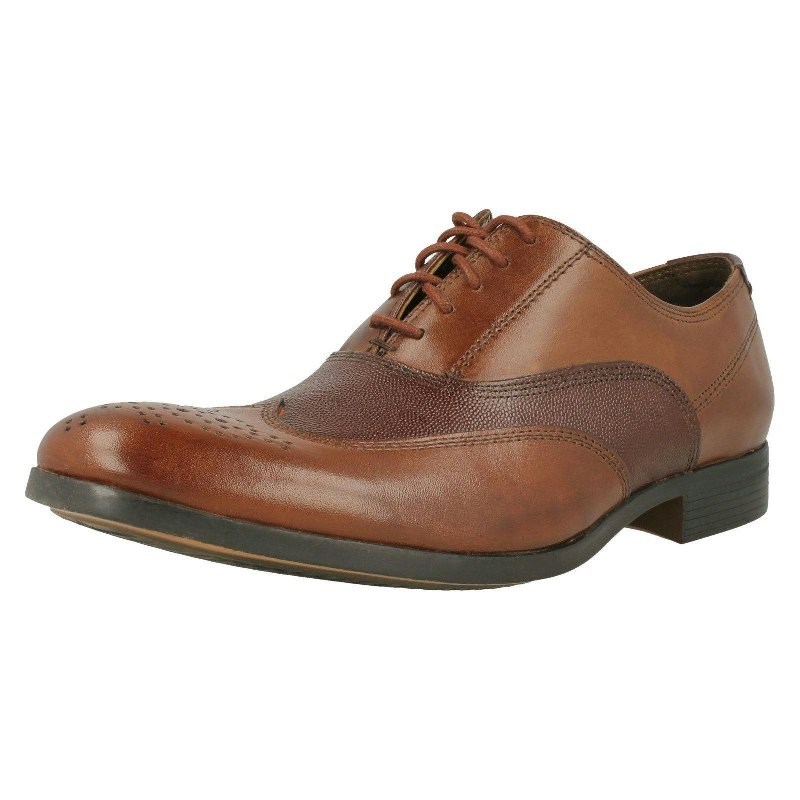 Clarks Men's Formal Lace Up Brogues Gilmore Wing - British Tan - Uk 7