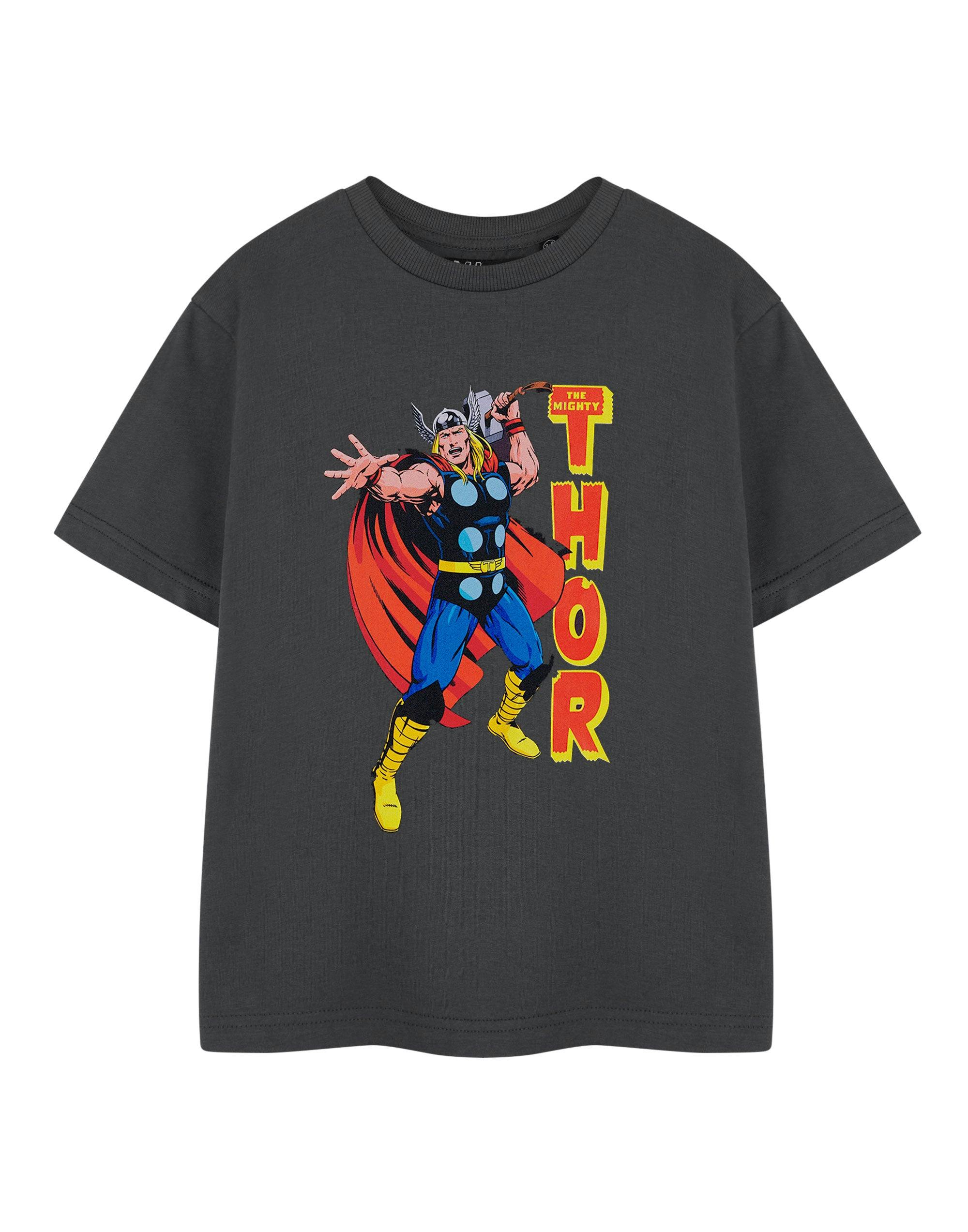 Vanilla Underground Boys Grey Marvel Thor Short Sleeved T-Shirt - 7-8 Years