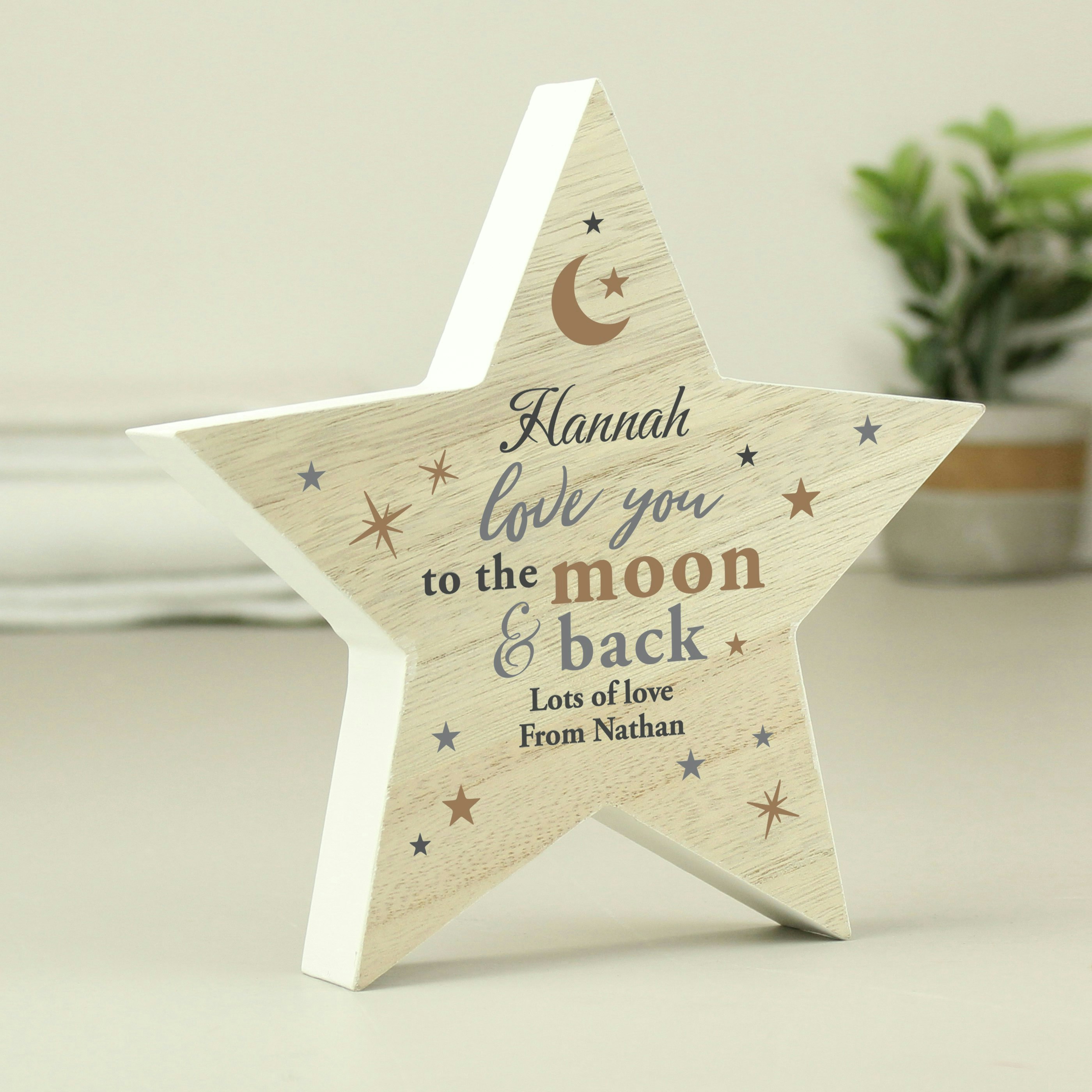 Personalised Memento Company Personalised Love You Wooden Star Ornament
