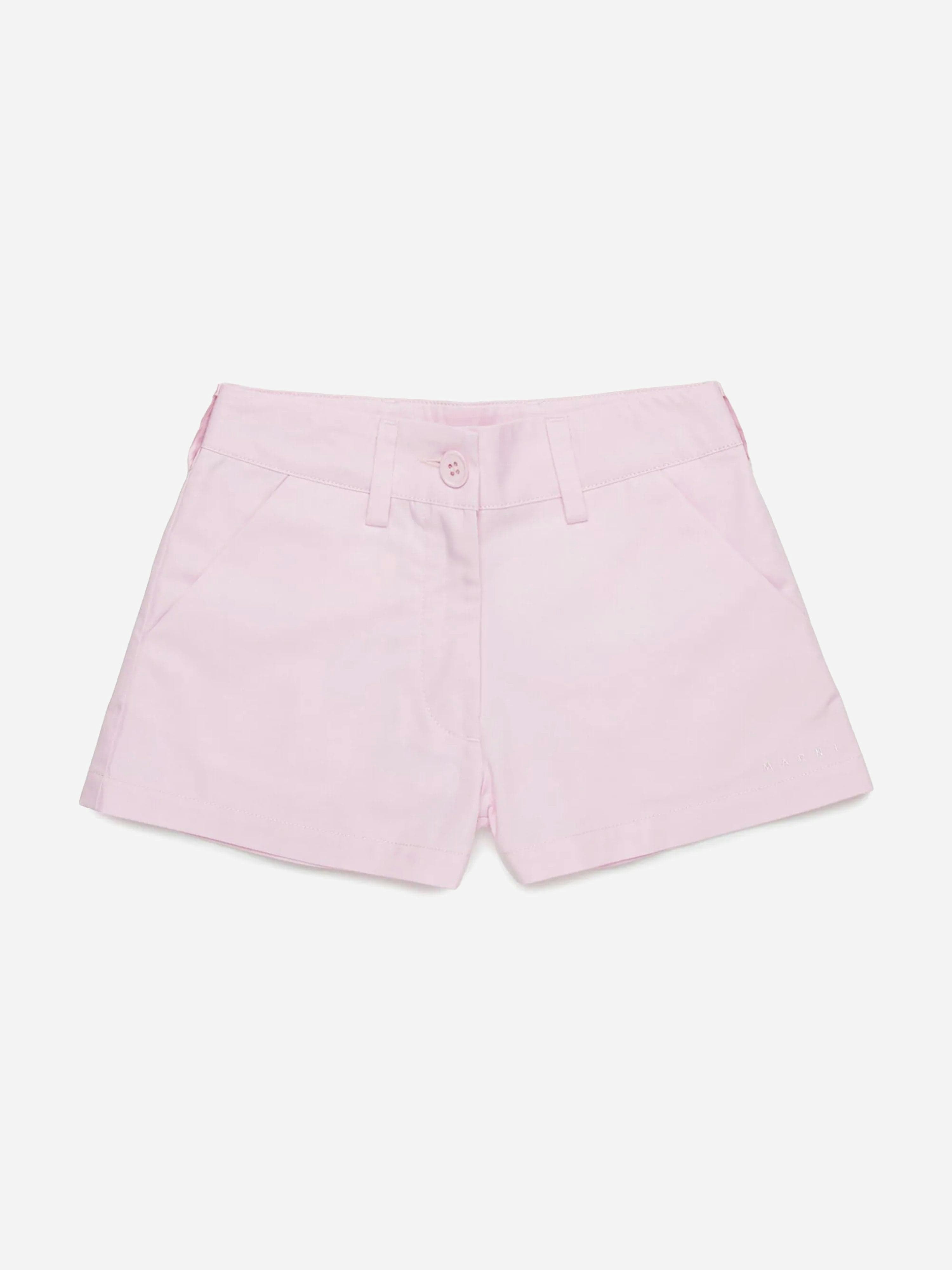 Marni Kids Girls Pink Marni Gabardine Shorts In - 10 Yrs
