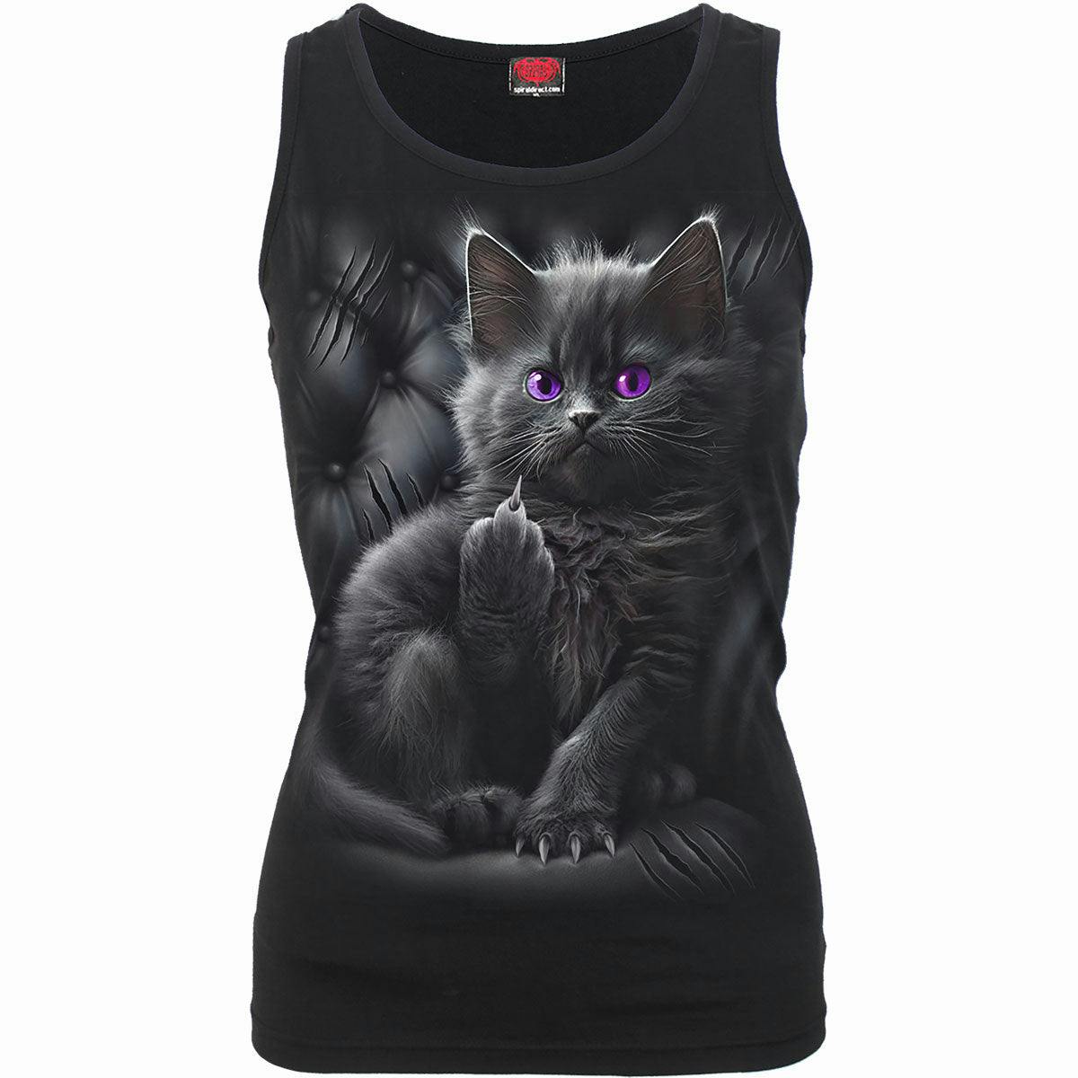 Spiral Direct Black Cattitude - Razor Back Top - Xxl - Digital - Digital