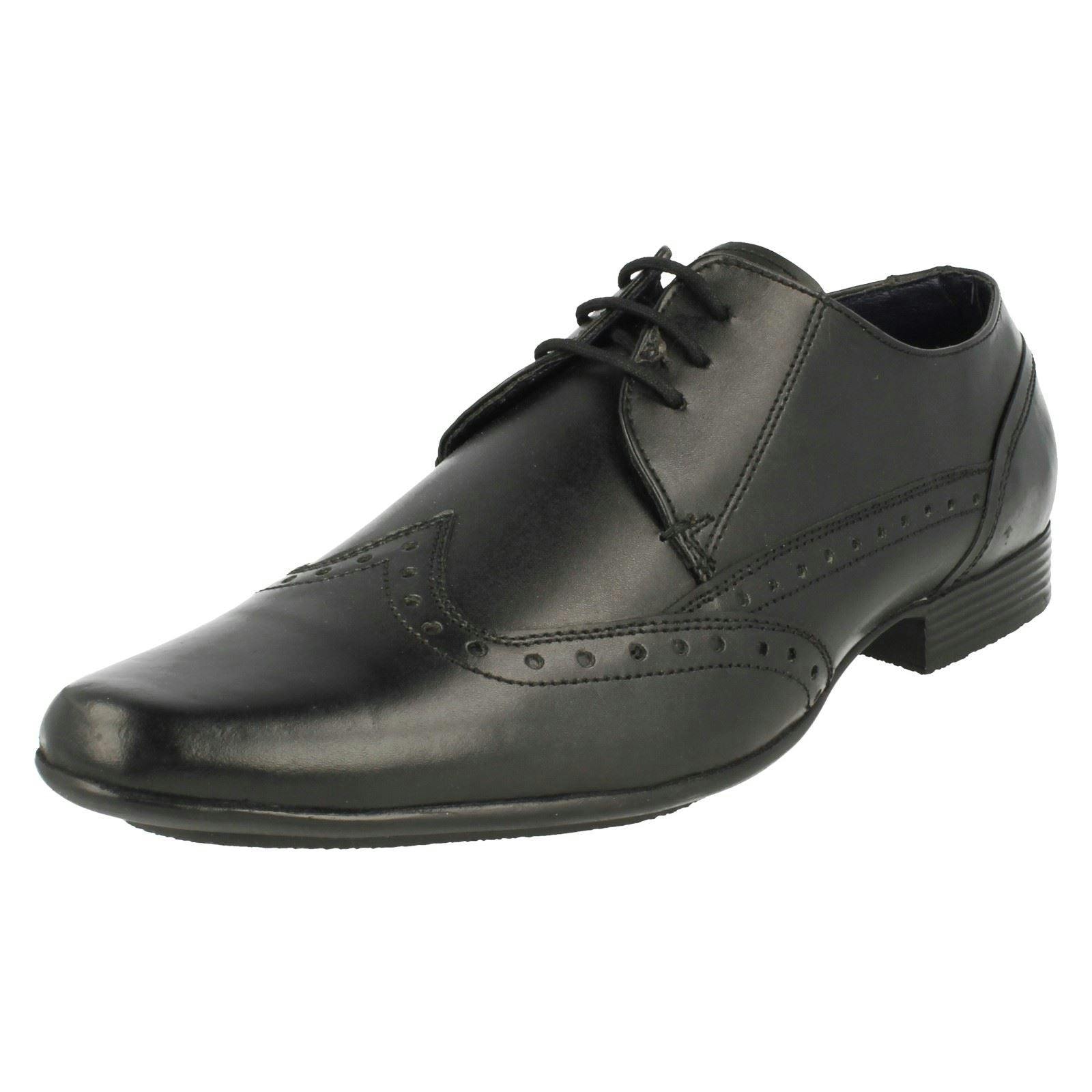 Lambretta Men's Black Formal Lace Up Brogue Shoes Bradley - Uk 12