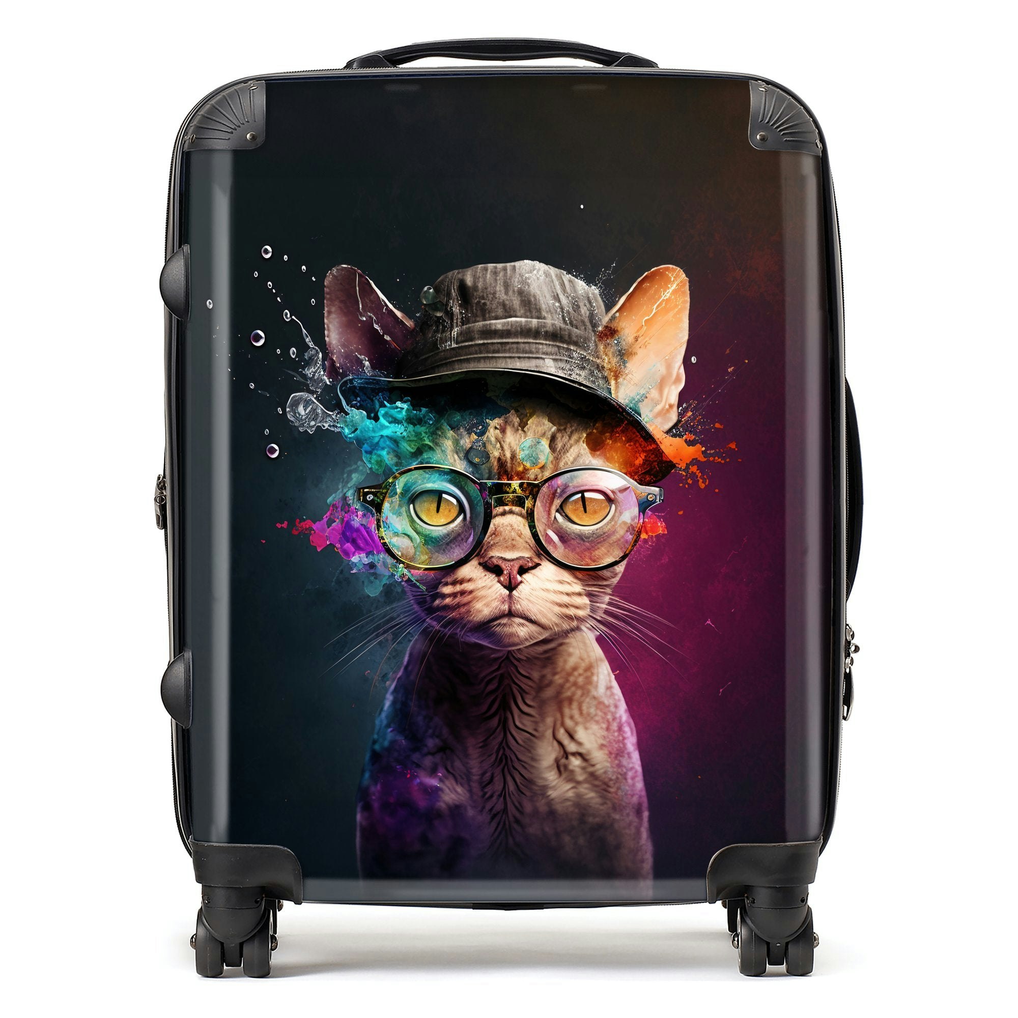 Warren Reed Devon Rex Cat With Hat Splashart Suitcase - Large