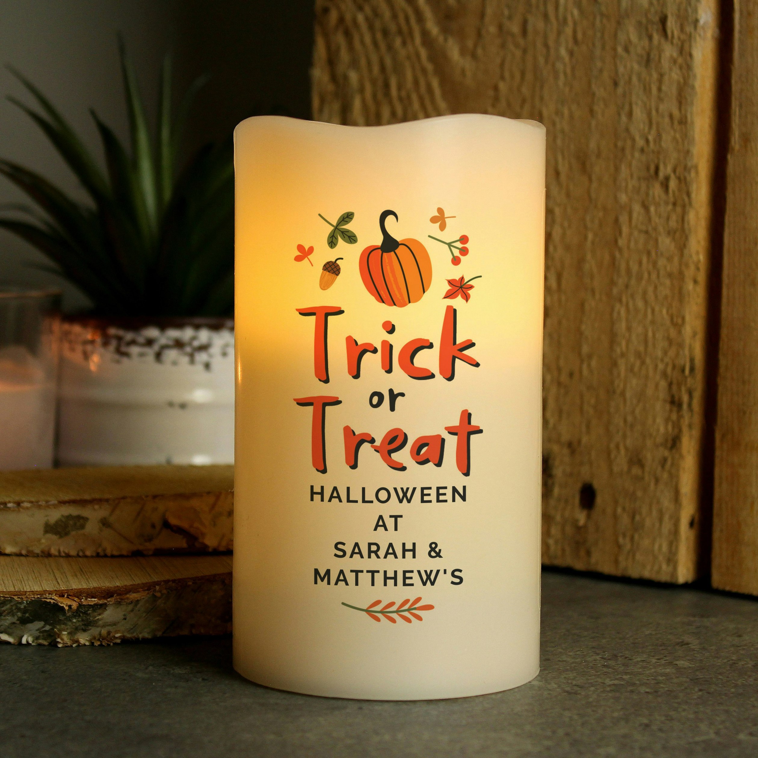 Personalised Memento Company Personalised Trick Or Treat Led Candle