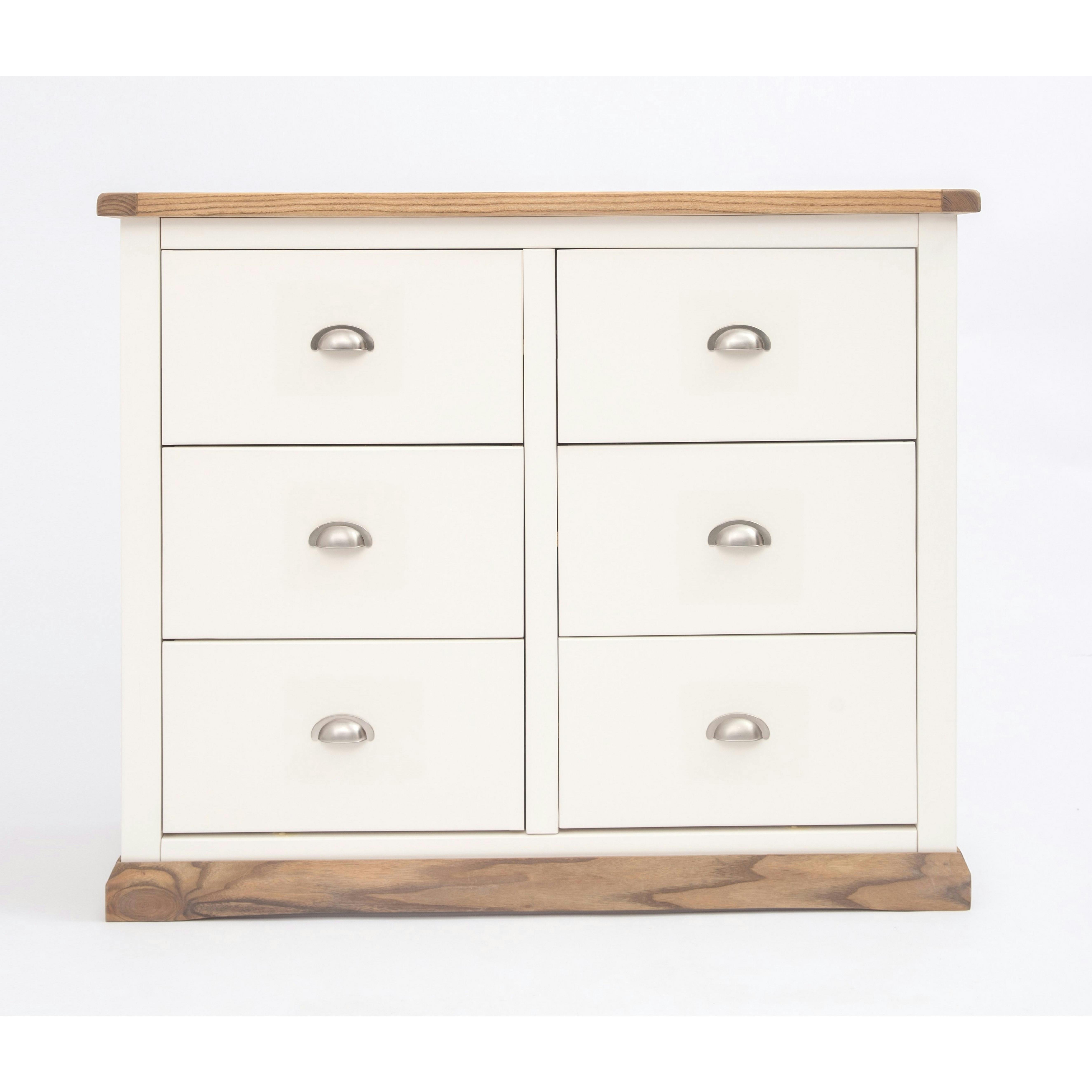 Rackhams White Tropea 6 Drawer Chest Of Drawers Chrome Cup Handle - Off