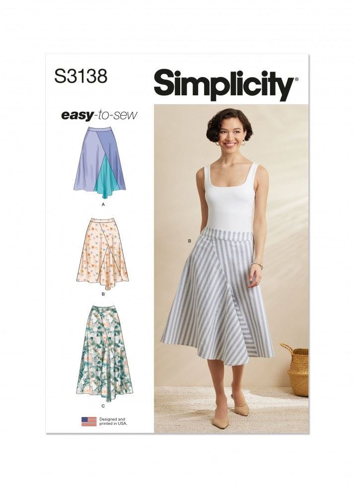Simplicity Women's Sewing Pattern 3138, Skirts For K5 (8-10-12-14-16) - Easy - K5 (8-10-12-14-16)