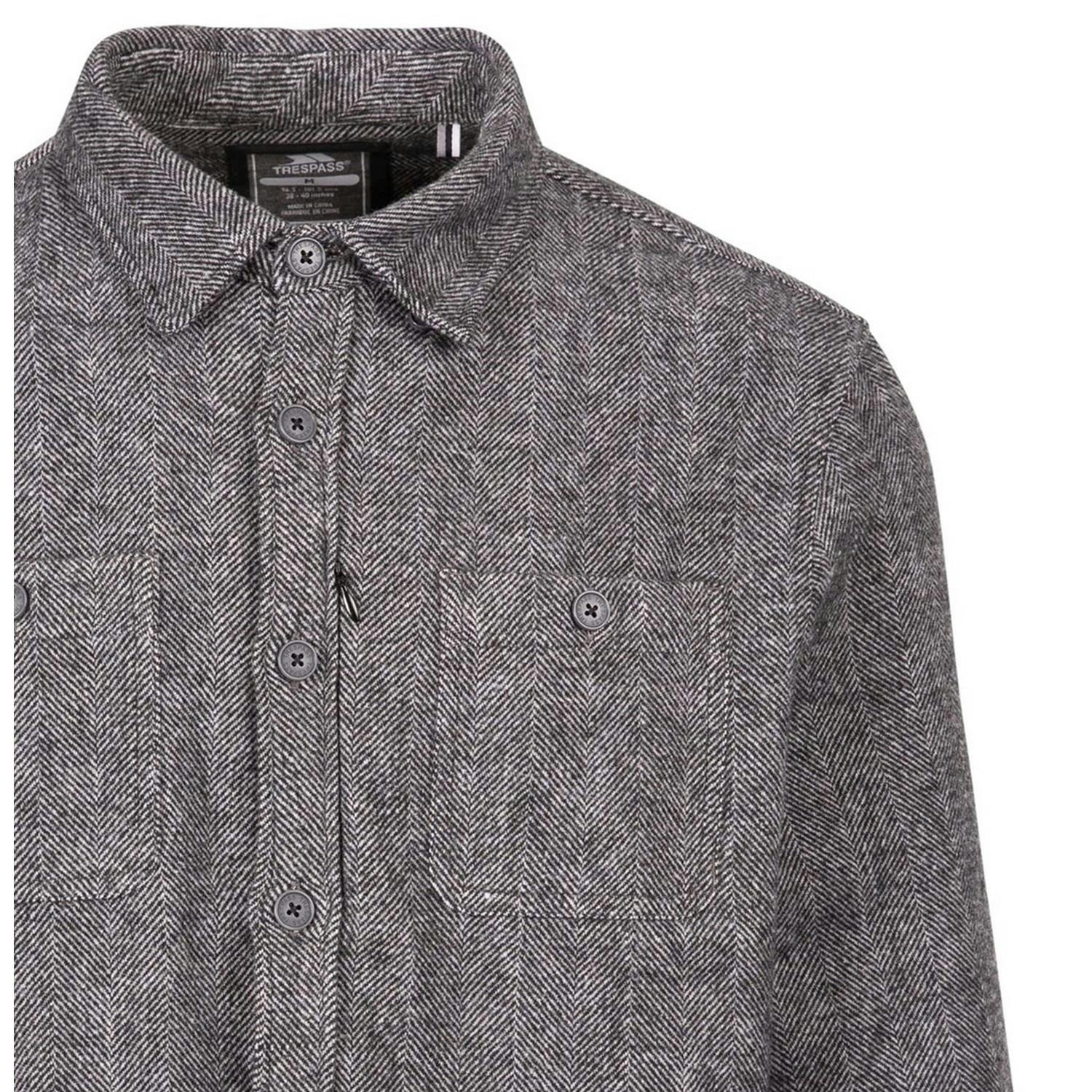Trespass Men's Grey Plain Collared Shirt - L - 90% Polyester/10% Wool