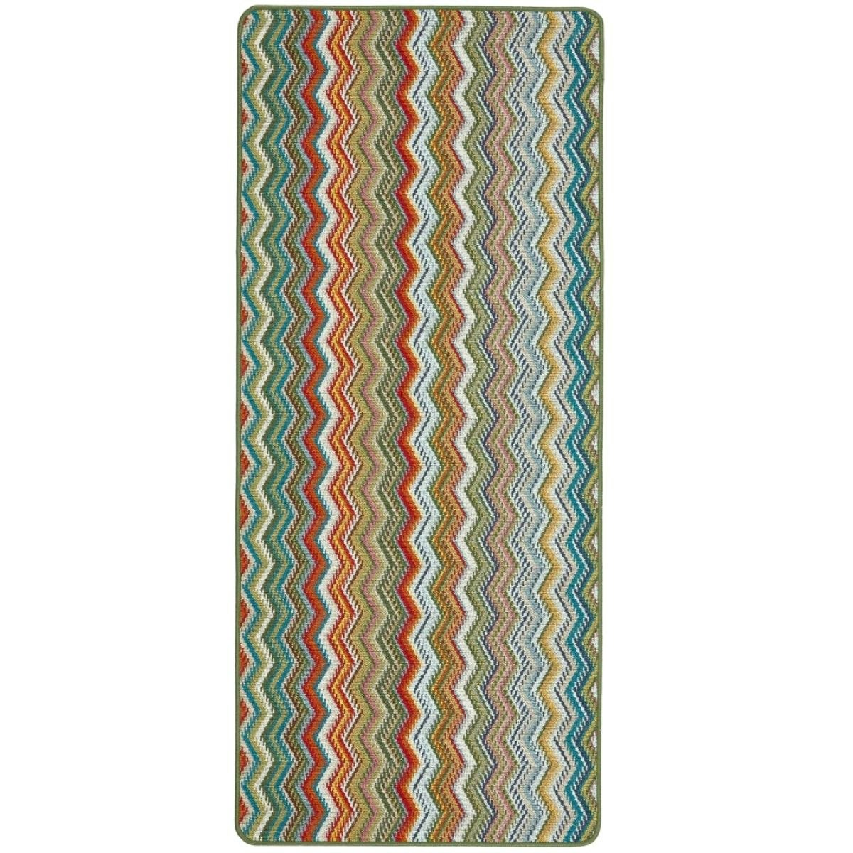 Rackhams Green Candy Multi Zigzag Mat - 67X200 Cm
