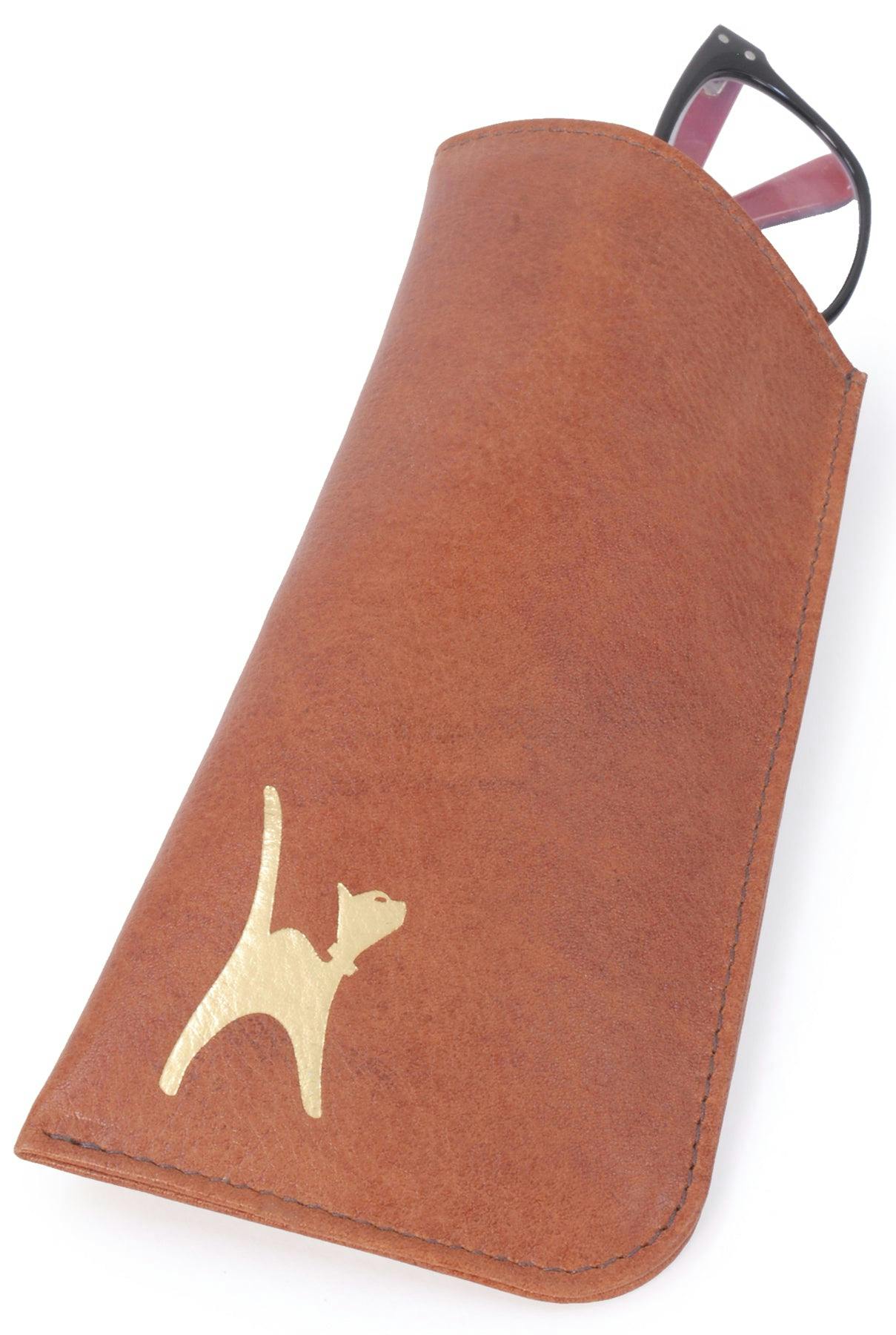 Catwalk Collection Handbags Iris - Glasses Case - Tan