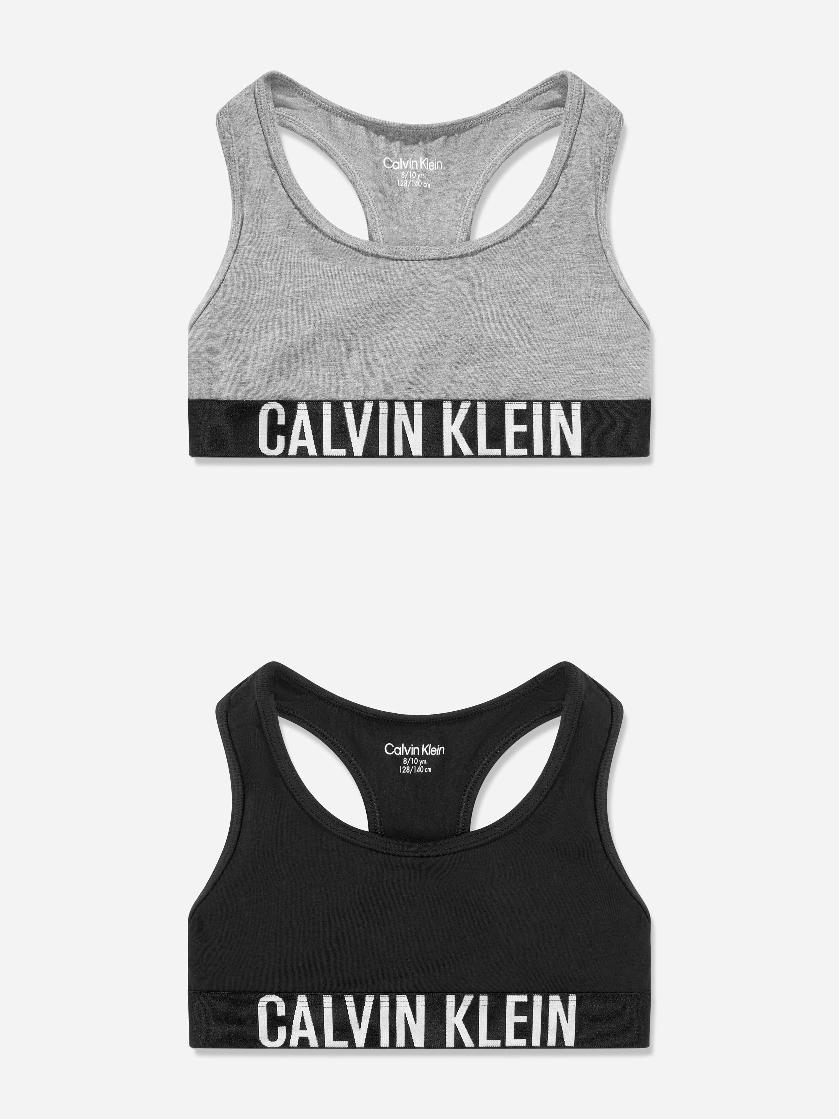 Calvin Klein Girls Grey 2 Pack Bralette Set In - 10 - 12 Yrs