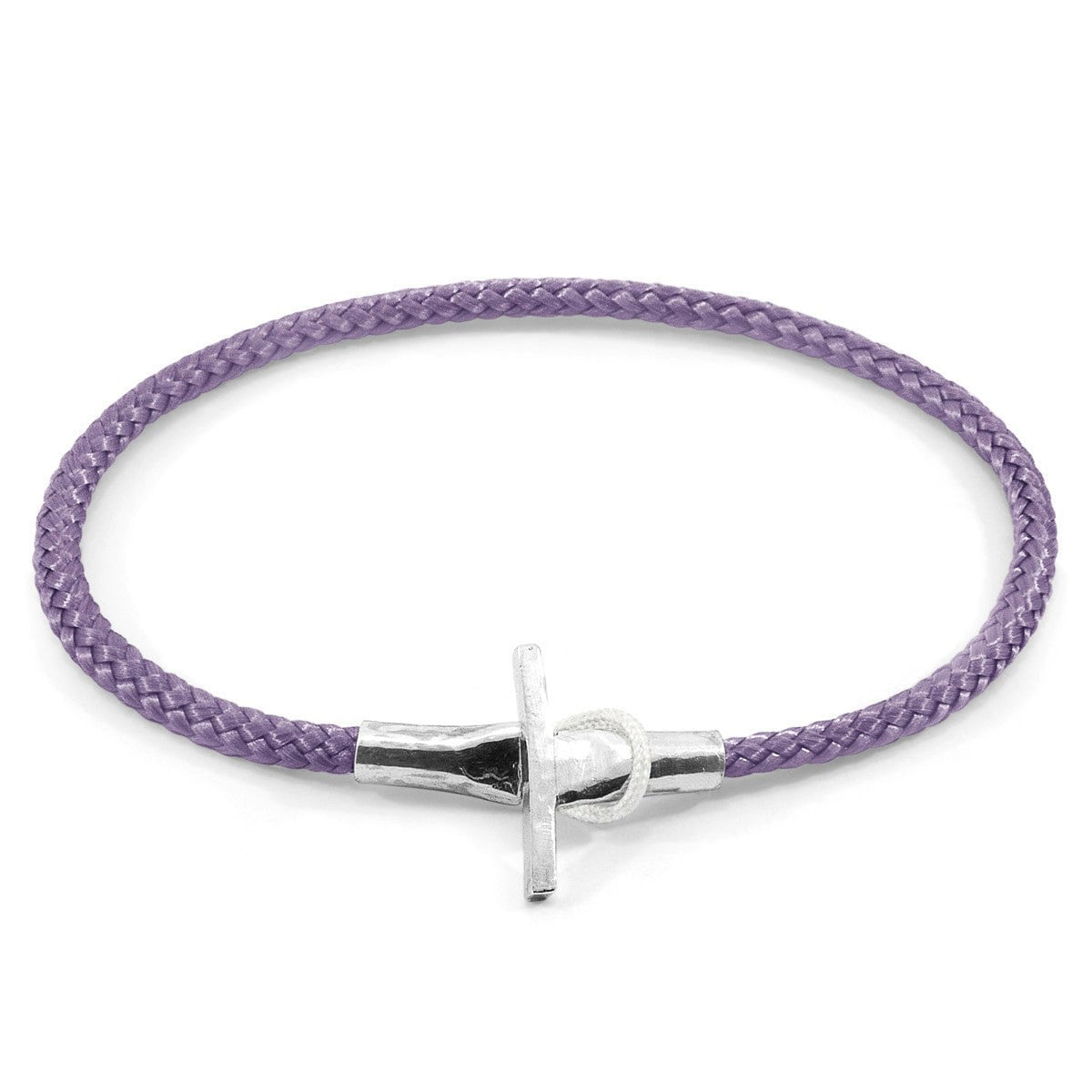 Anchor & Crew Lilac/Purple/Silver Cambridge And Rope Bracelet - S - 19Cm